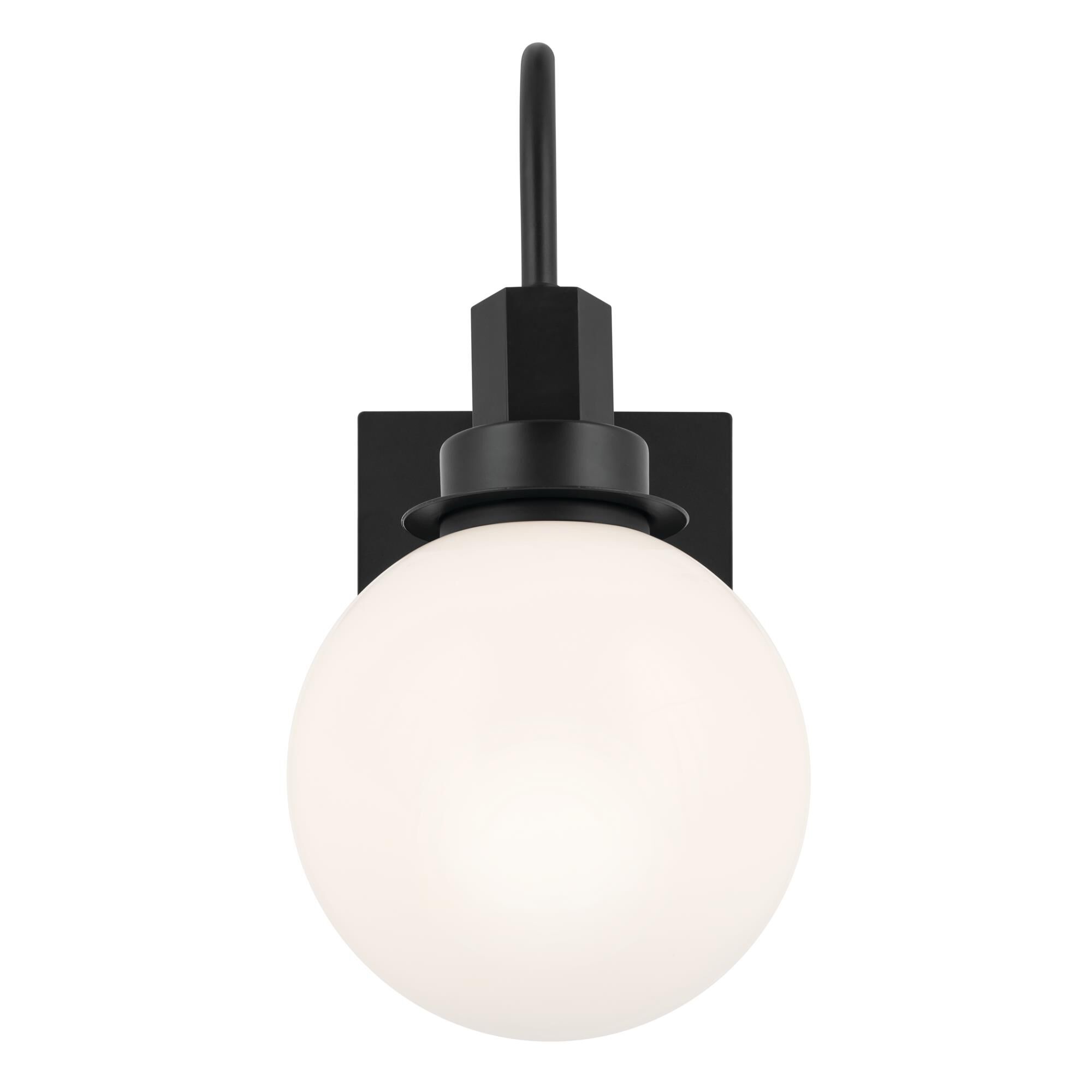 Shown in Black finish and Opal glass