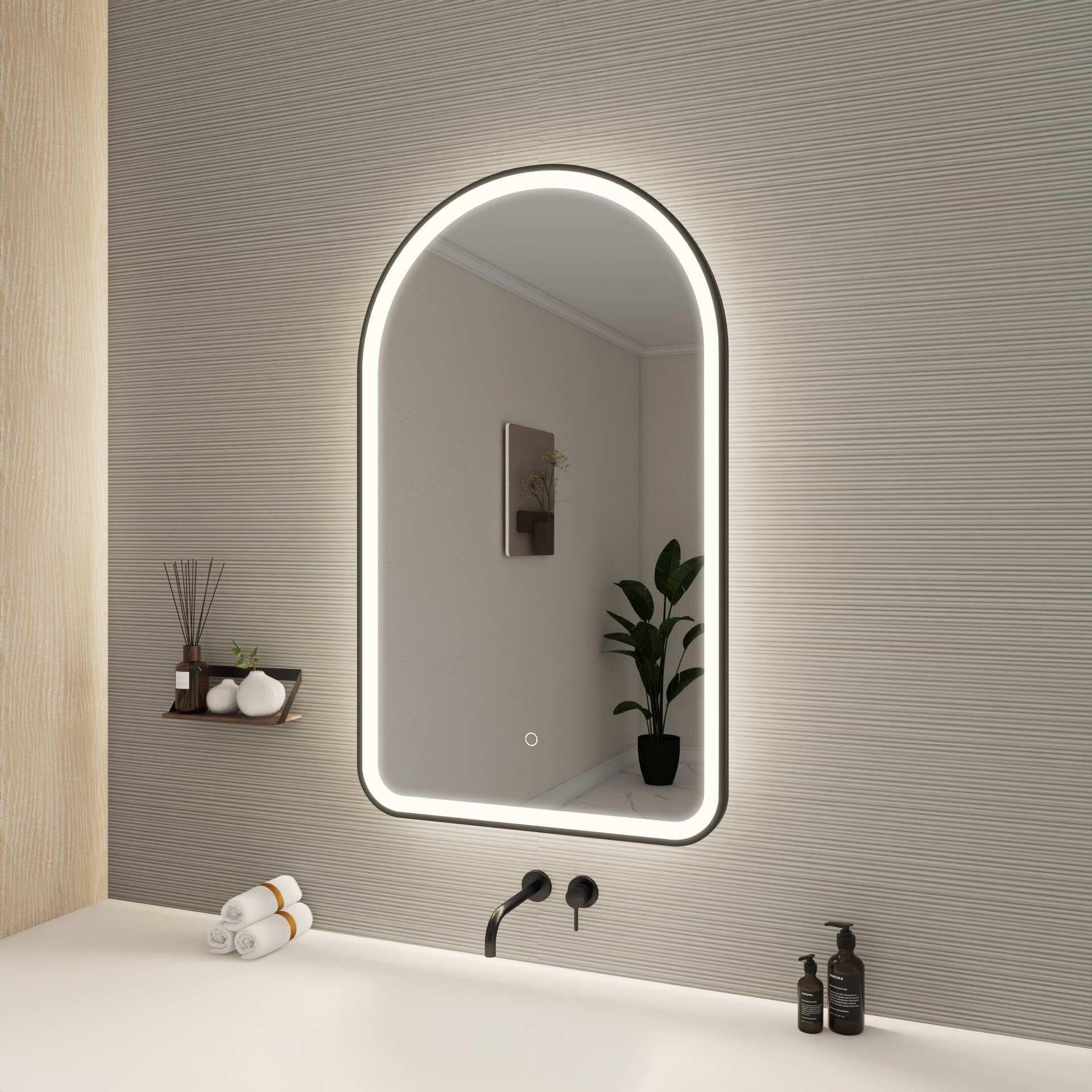Harmoni 40 Inch Arched LED Lighted Mirror by Elegant Decor