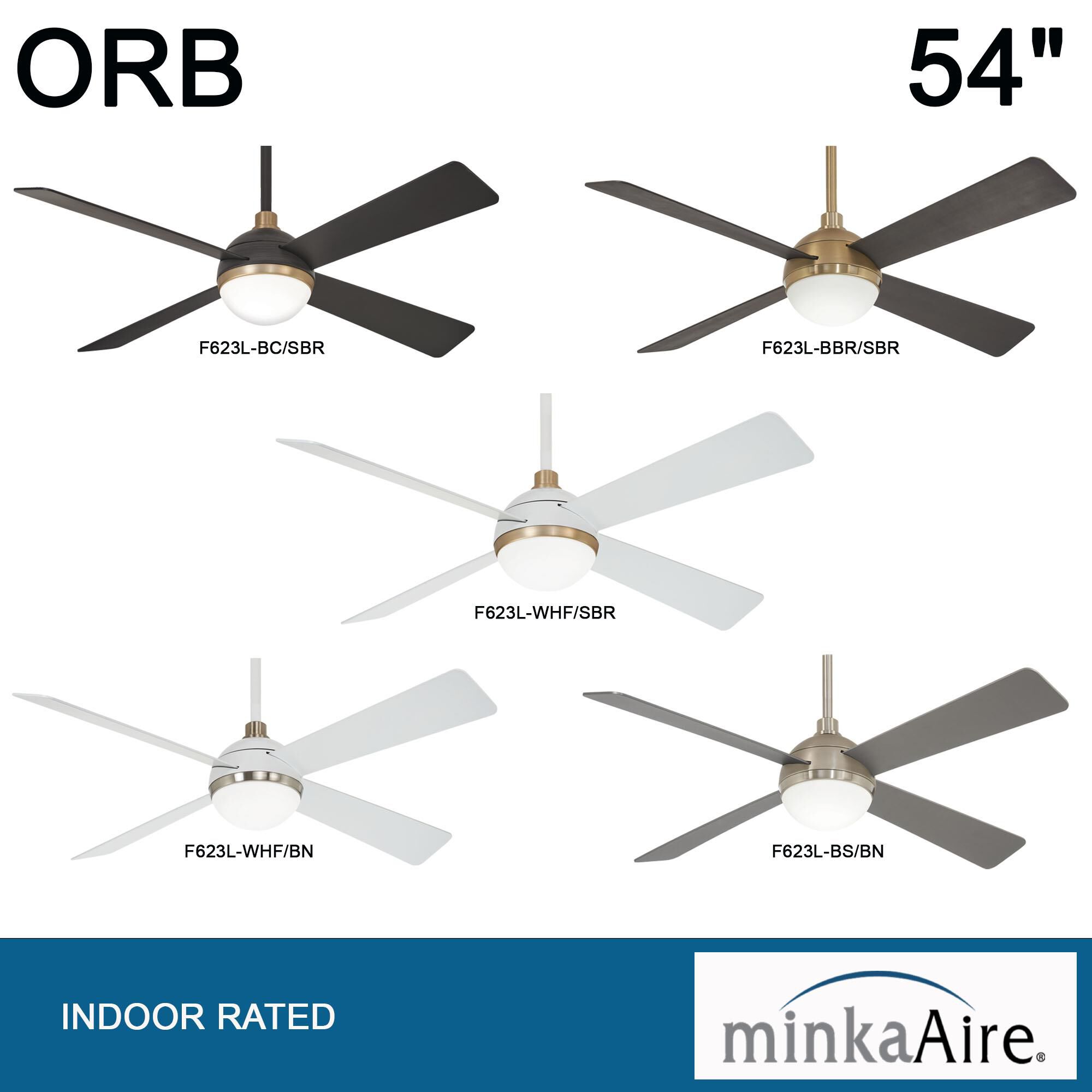 Orb 54 Inch Ceiling Fan with Light Kit by Minka Aire by Minka Aire