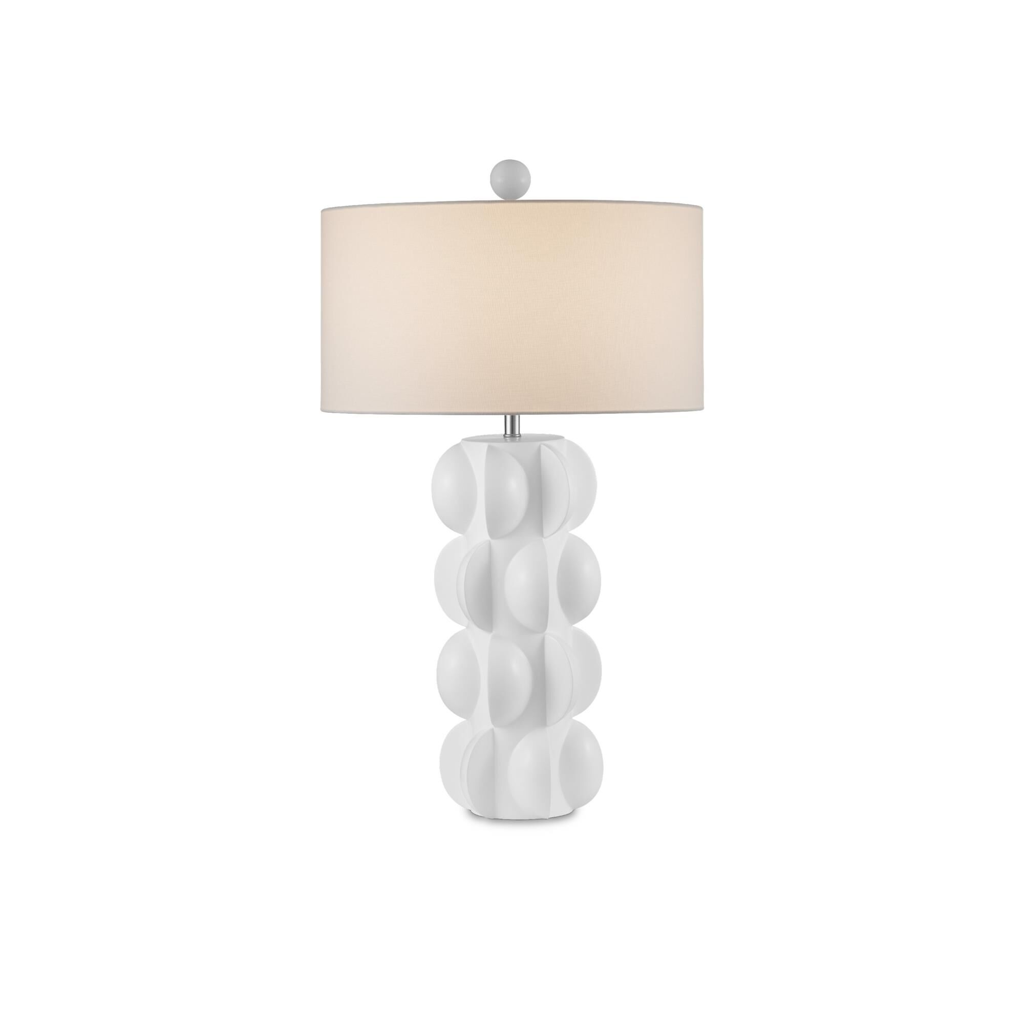 Shown in White finish and White Linen shade