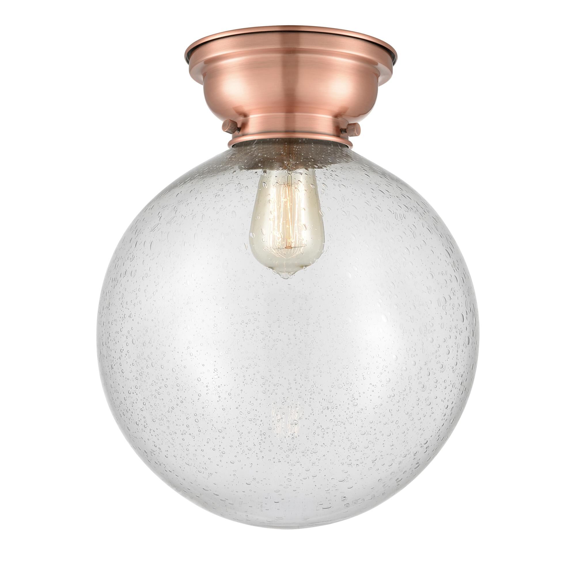 Shown in Antique Copper finish and Seedy XX-Large Beacon glass