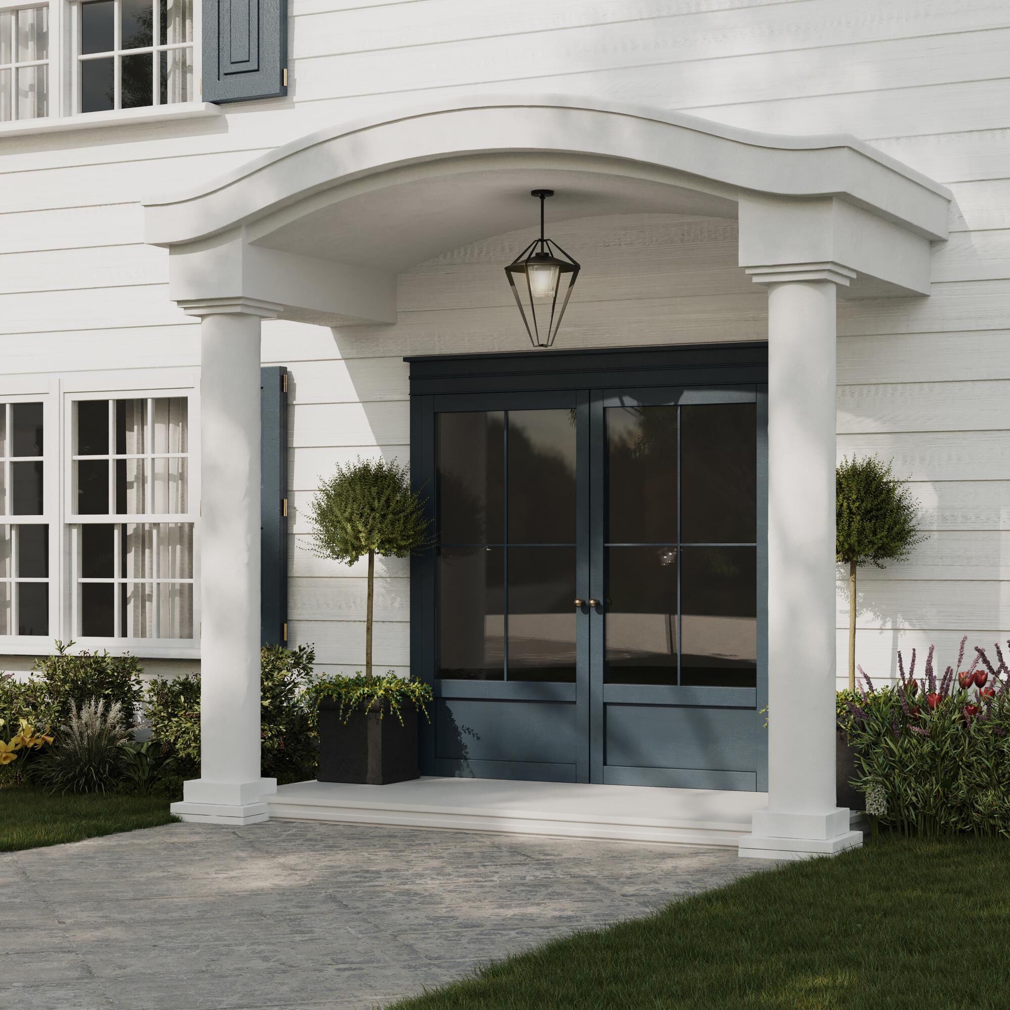 Shown in Coastal Black finish and Clear glass