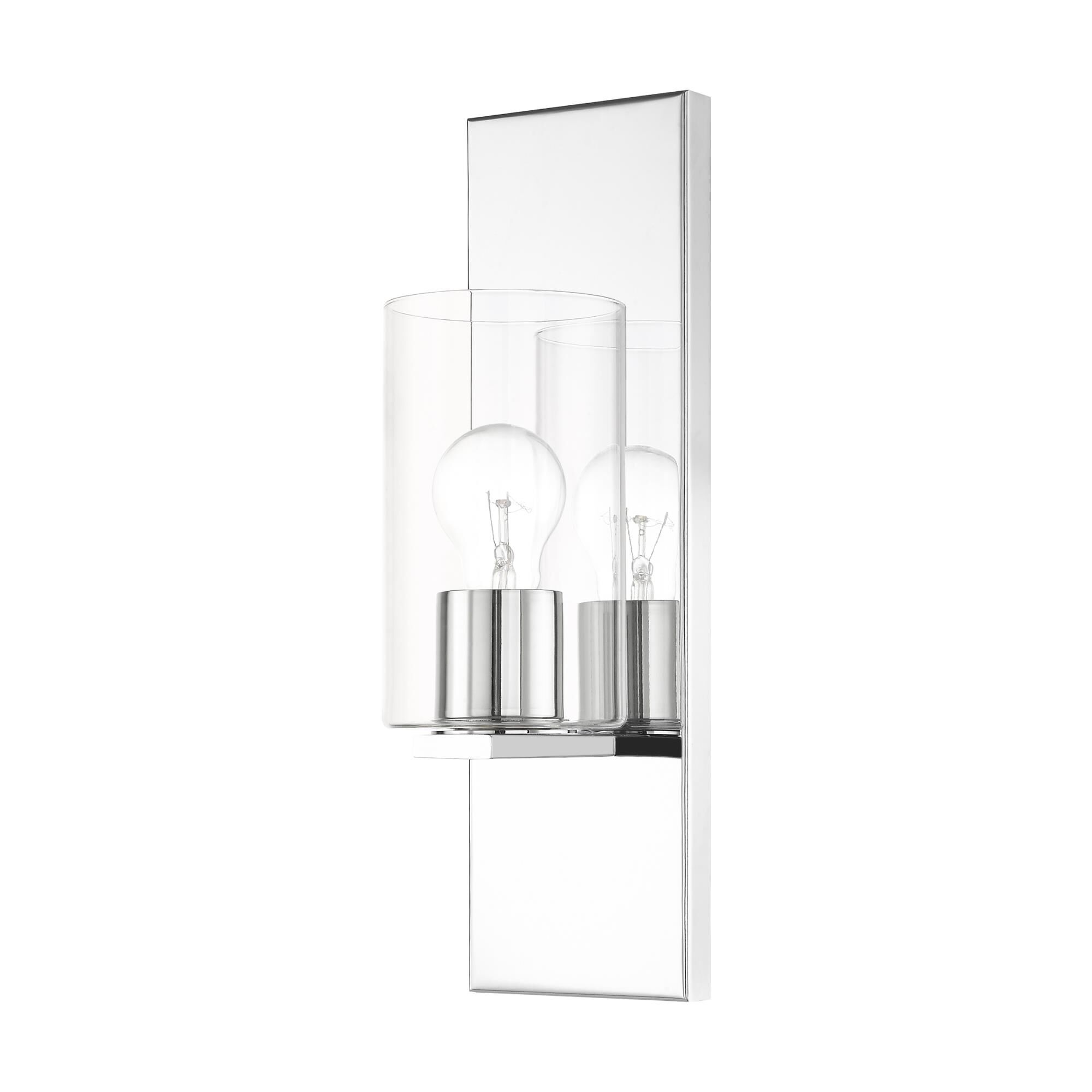 Shown in Polished Chrome finish and Clear glass and Clear Glass shade