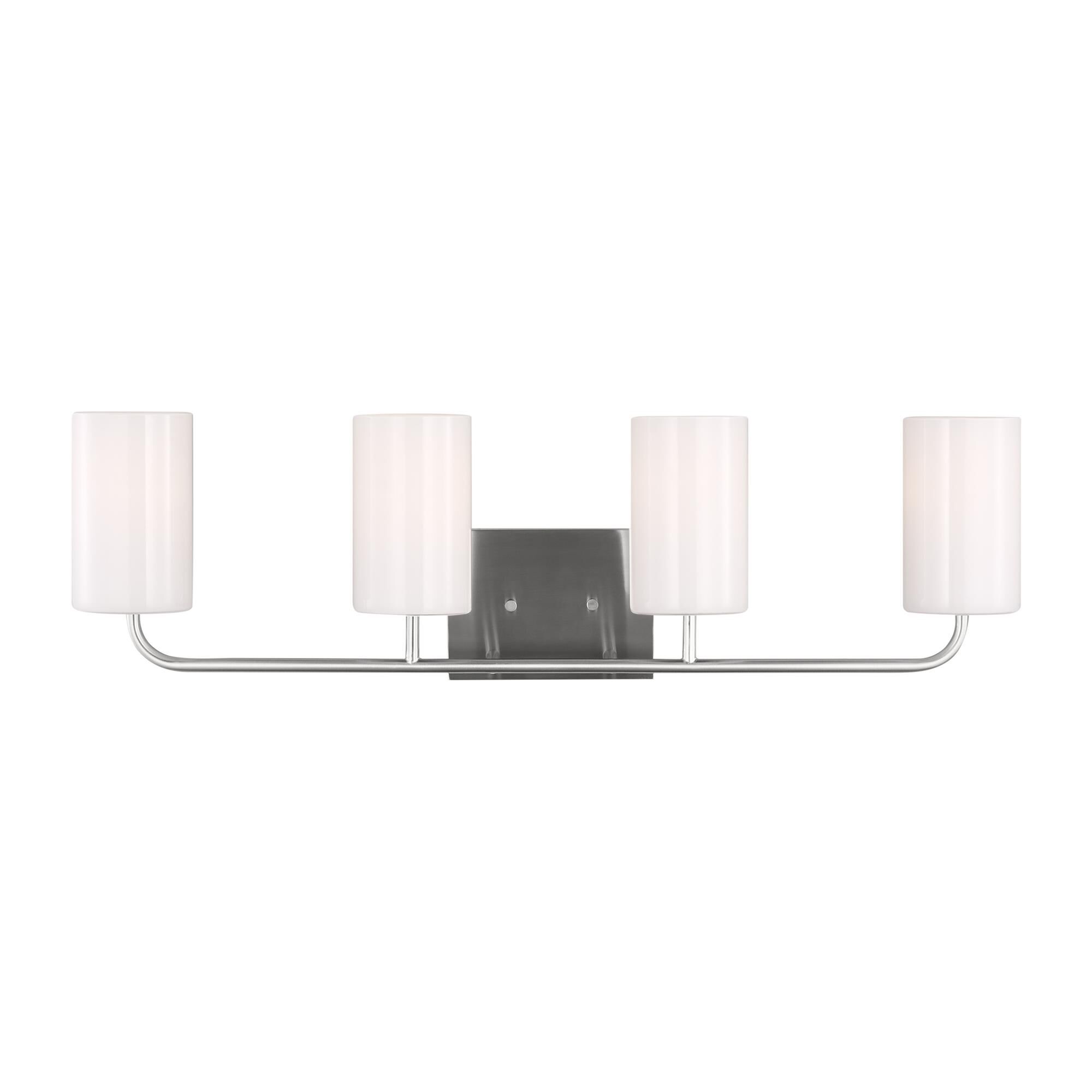 Shown in Brushed Steel finish and Clear Outside / Painted White Inside Glass s shade