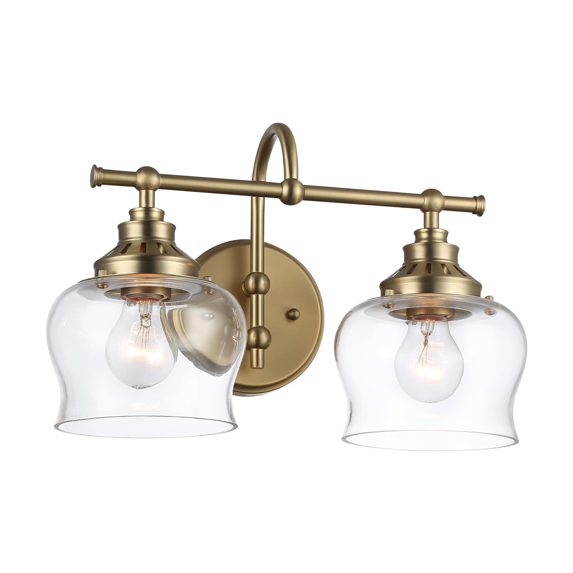 Shown in Brushed Champagne Bronze finish and Clear glass