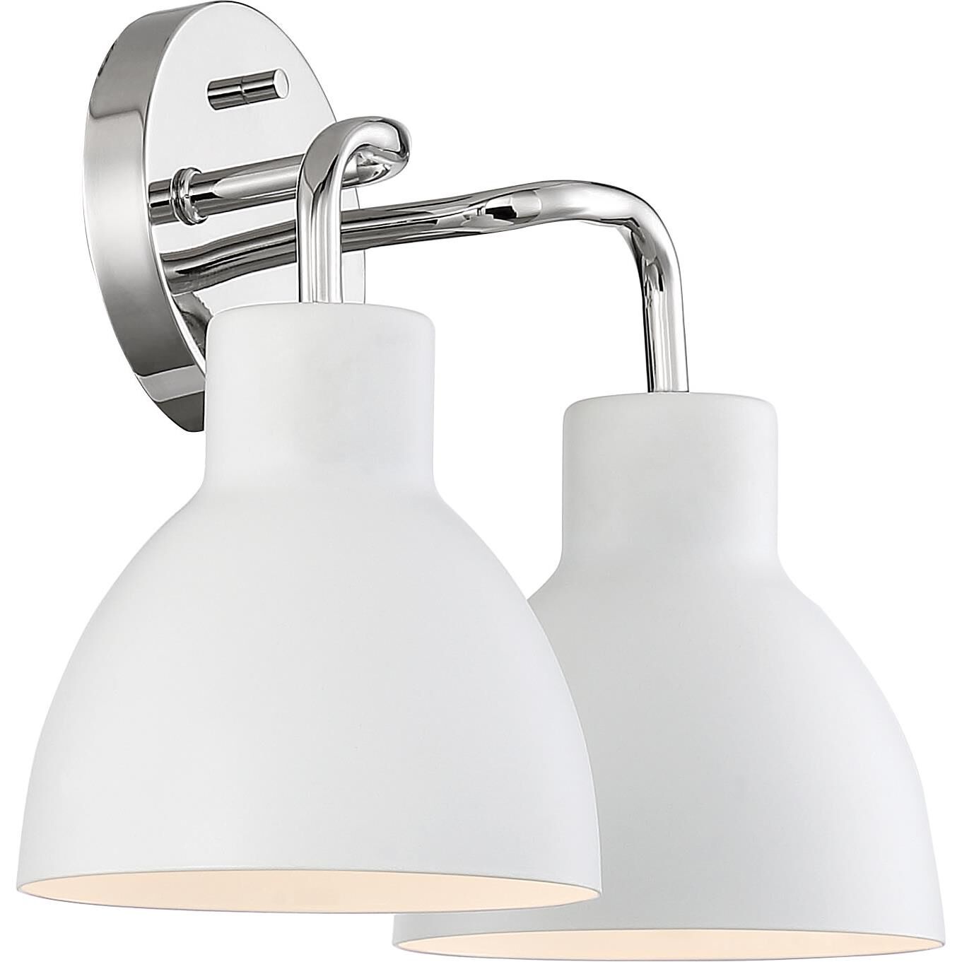 Shown in Polished Nickel finish and Matte White Metal shade