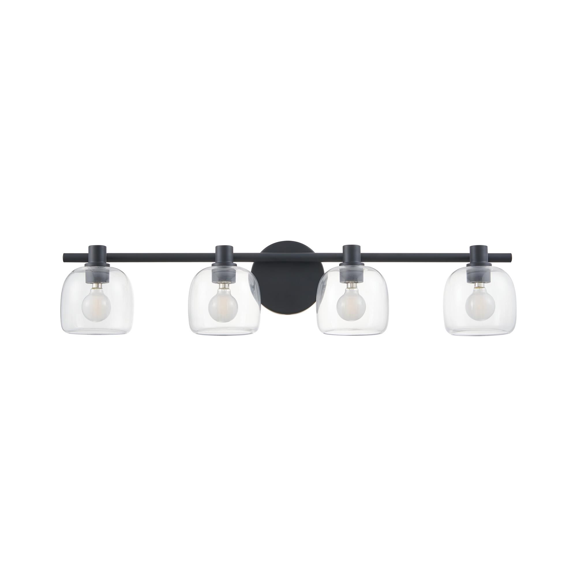 Shown in Matte Black finish and Clear glass