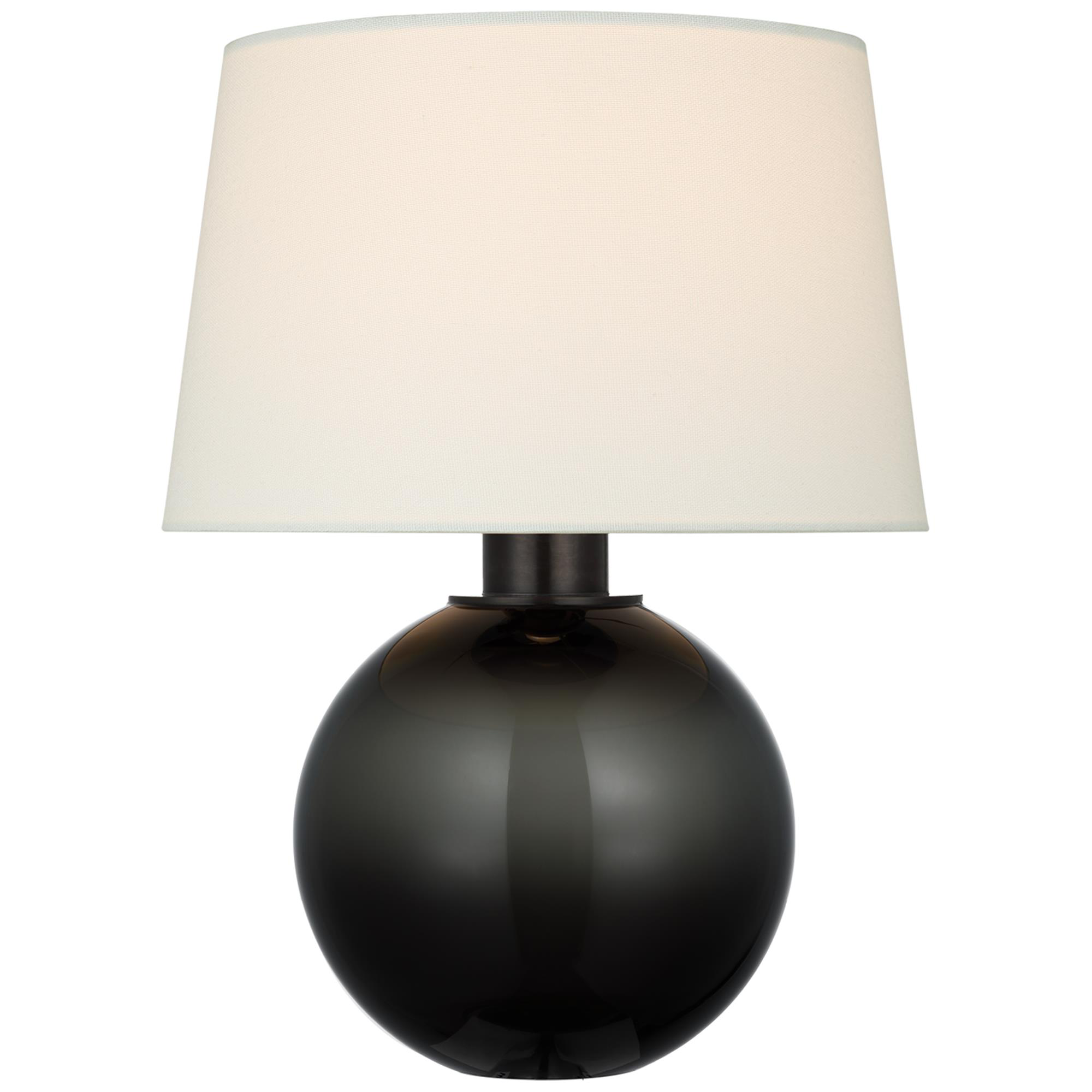 Shown in Smoked Glass finish and Linen shade