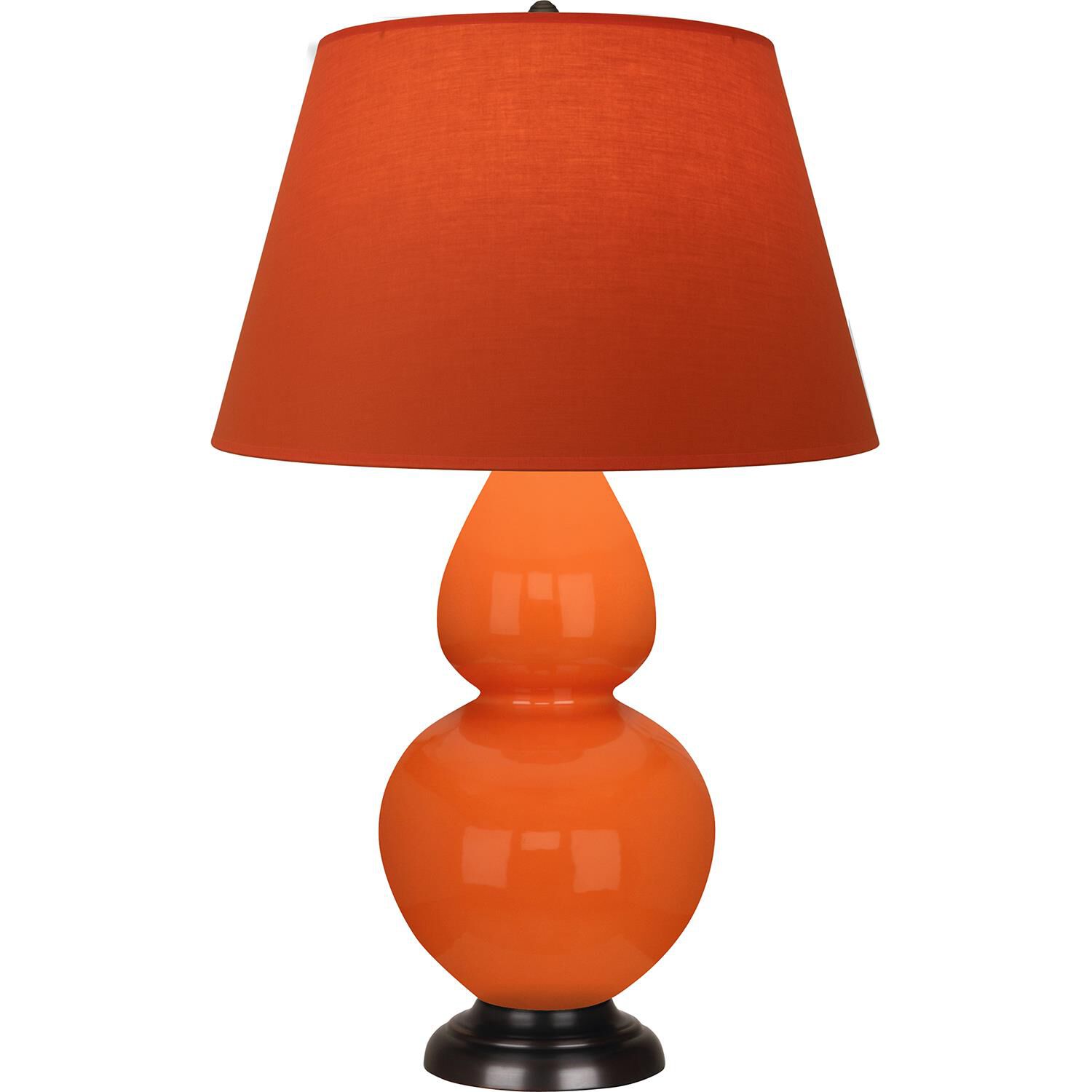 Shown in Pumpkin finish and Tangerine and Taupe Lining shade and Deep Patina Bronze accent