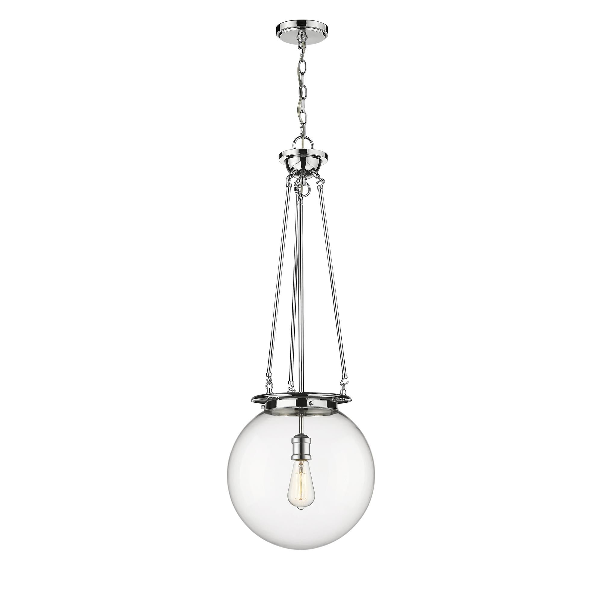 Shown in Polished Chrome finish and Clear glass