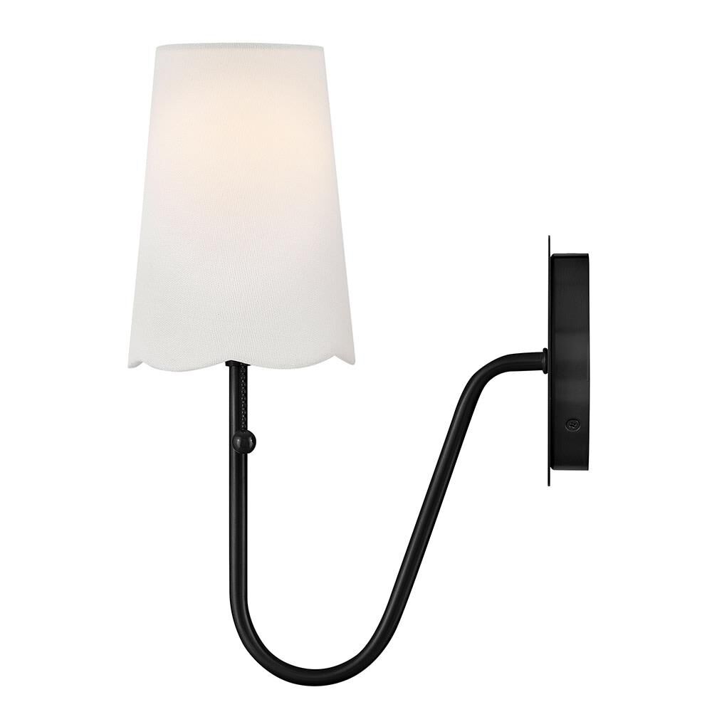 Shown in Black finish and Off-White Linen shade