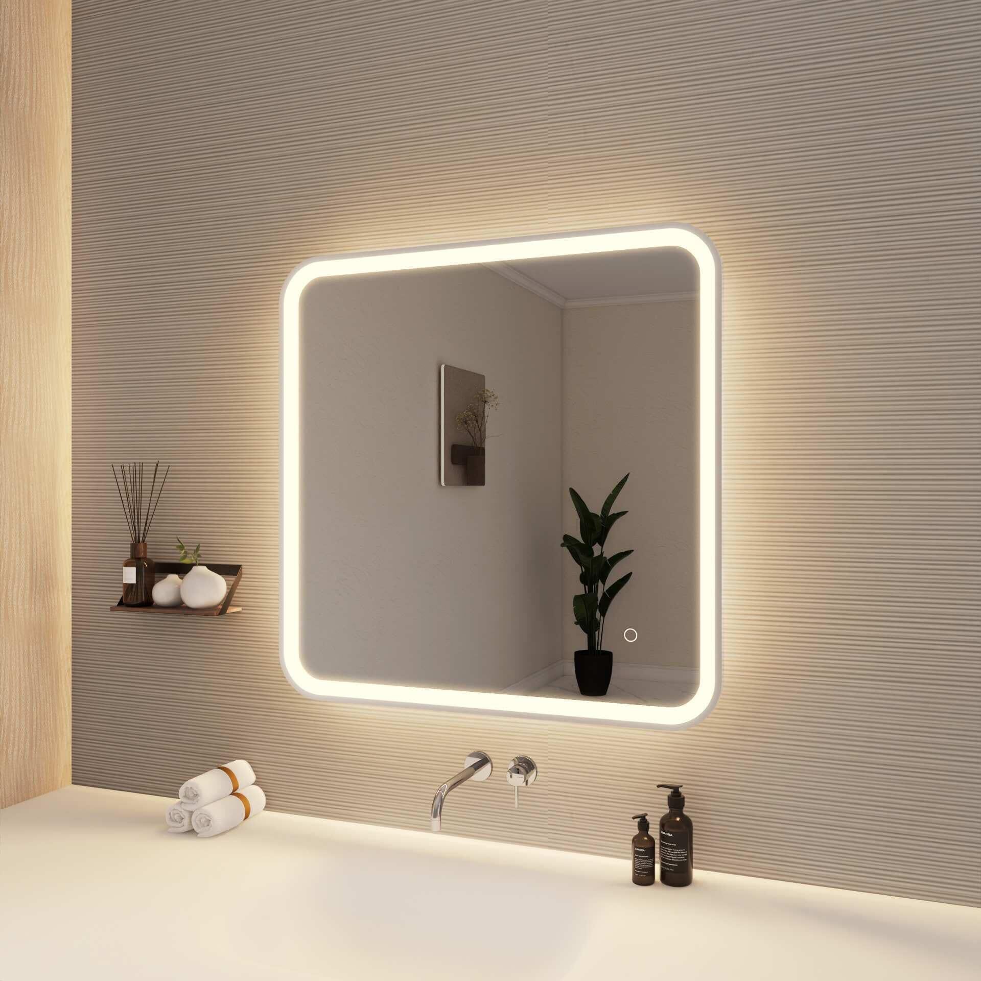 Harmoni 30 Inch Rectangular LED Lighted Mirror by Elegant Decor