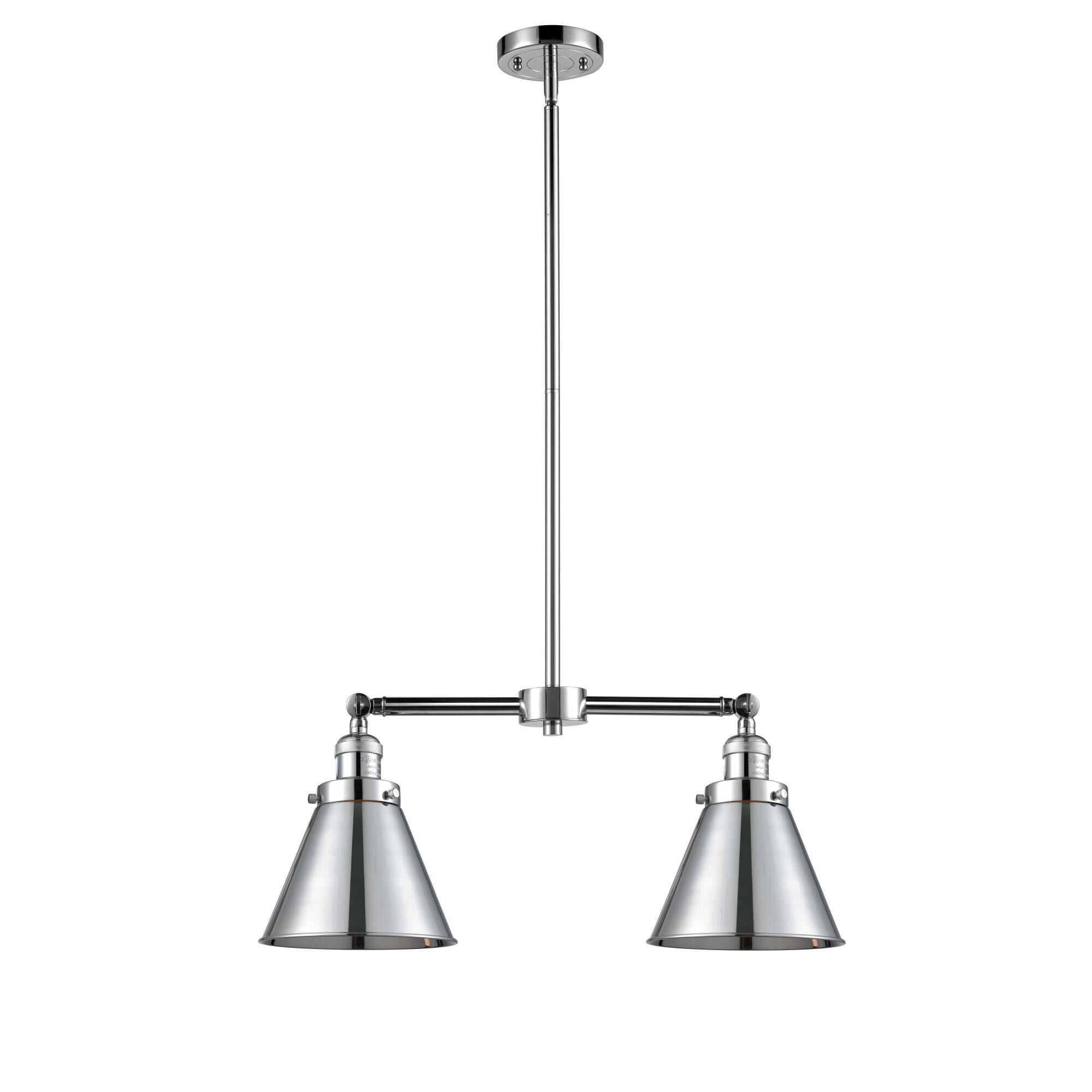 Shown in Polished Chrome finish and Metal - Polished Chrome - Cone shade