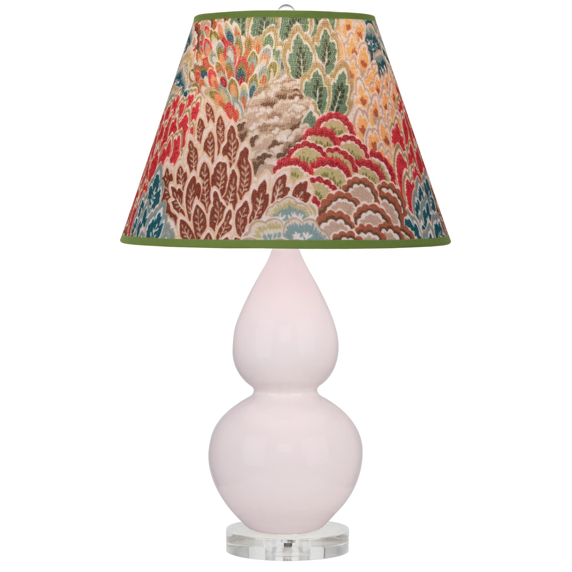 Shown in Rose Water finish and Fall Floral shade and Lucite accent