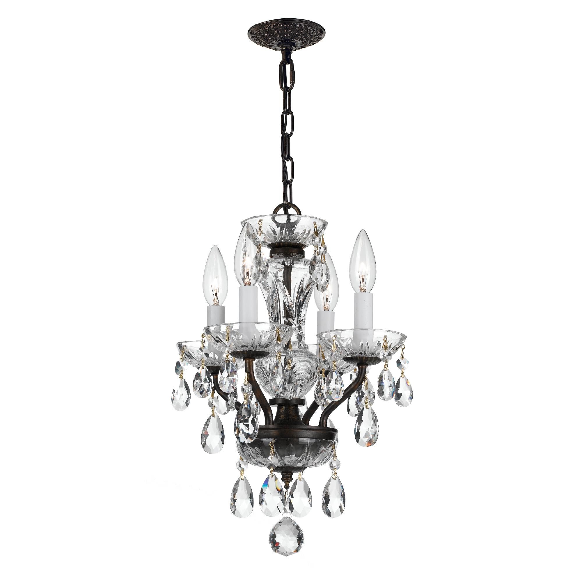 Shown in English Bronze finish and Clear Italian crystal