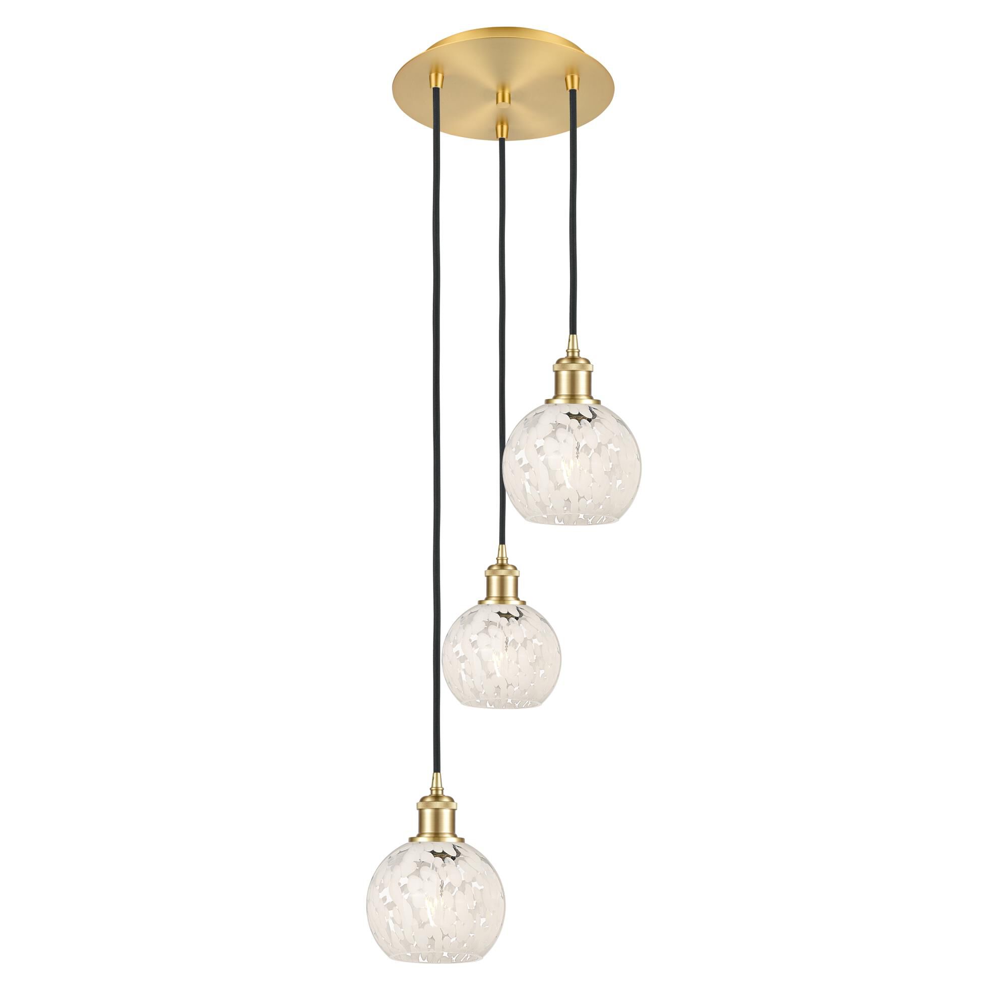 Bruno Marashlian White Mouchette 12 Inch 3 Light Multi Light Pendant by Innovations Lighting