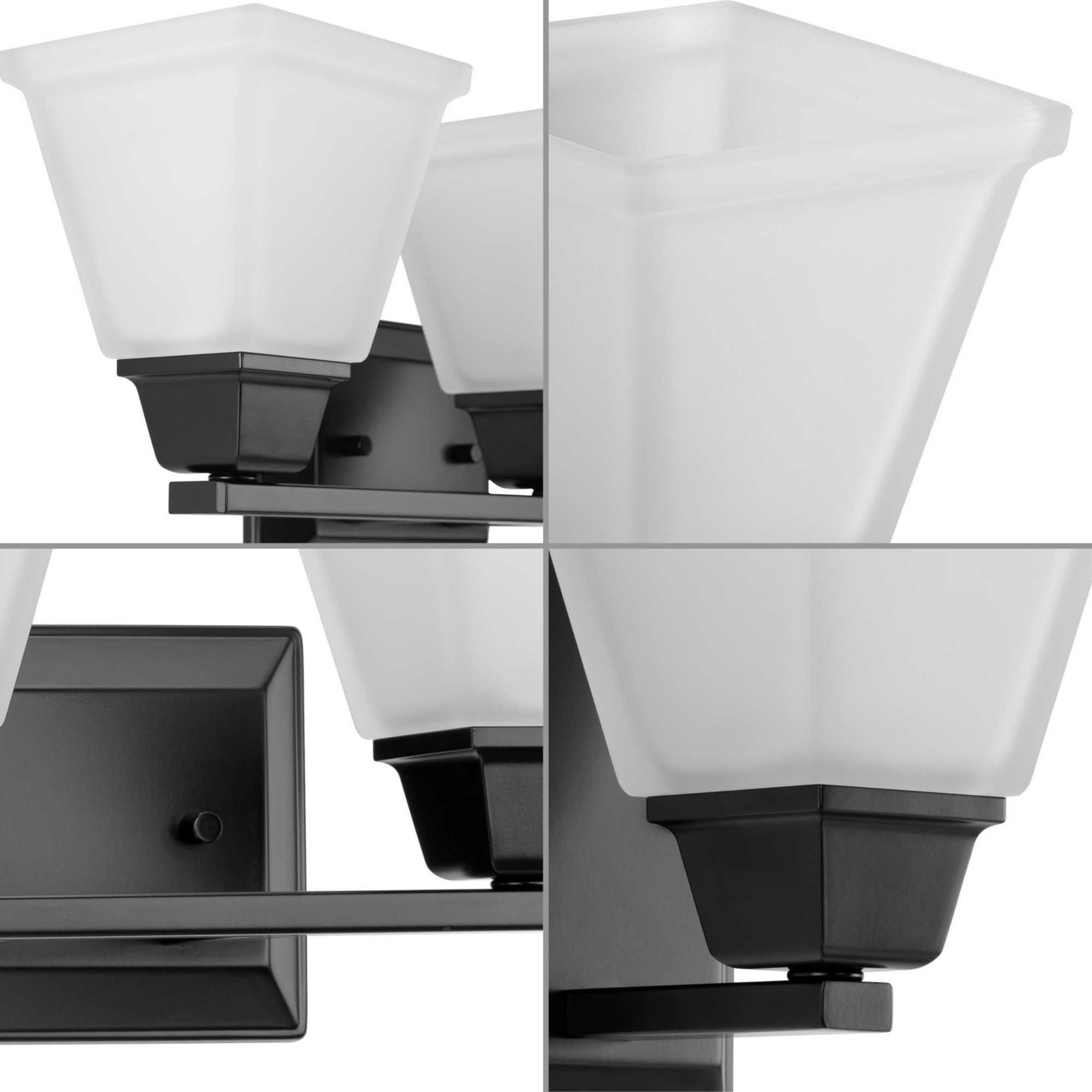 Shown in Matte Black finish and Etched glass