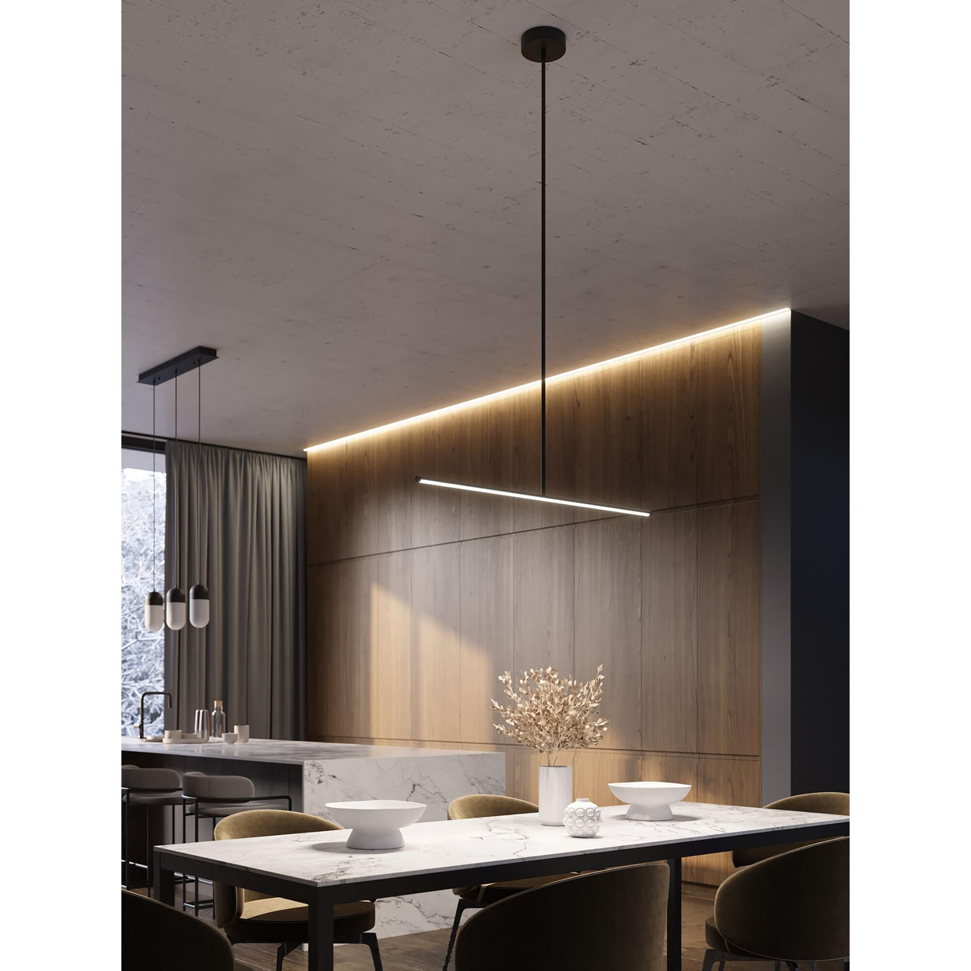 Shown in Black finish and White shade