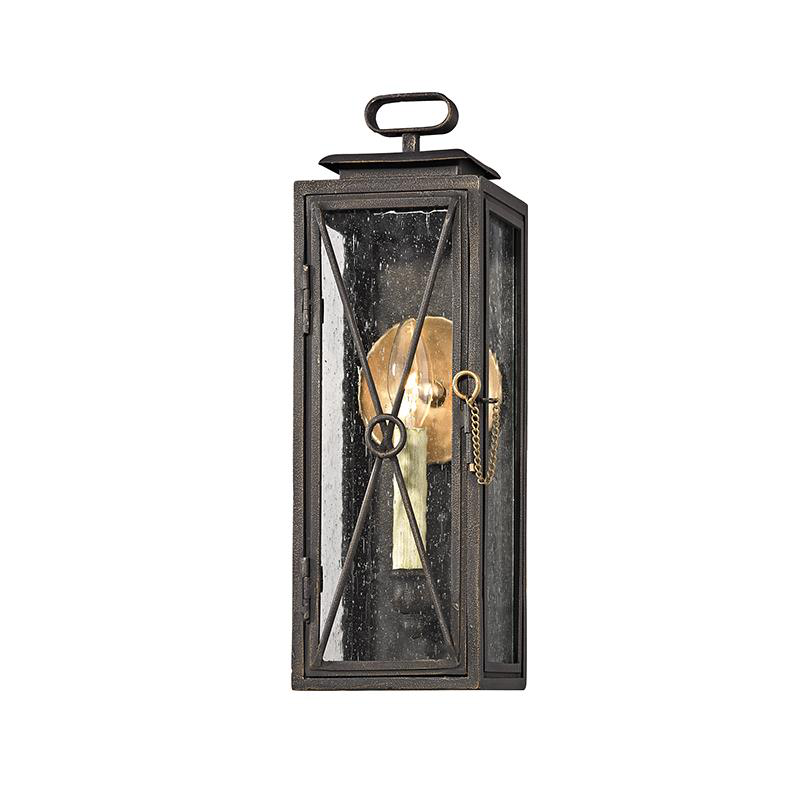 Shown in Vintage Bronze finish and Clear Seeded glass