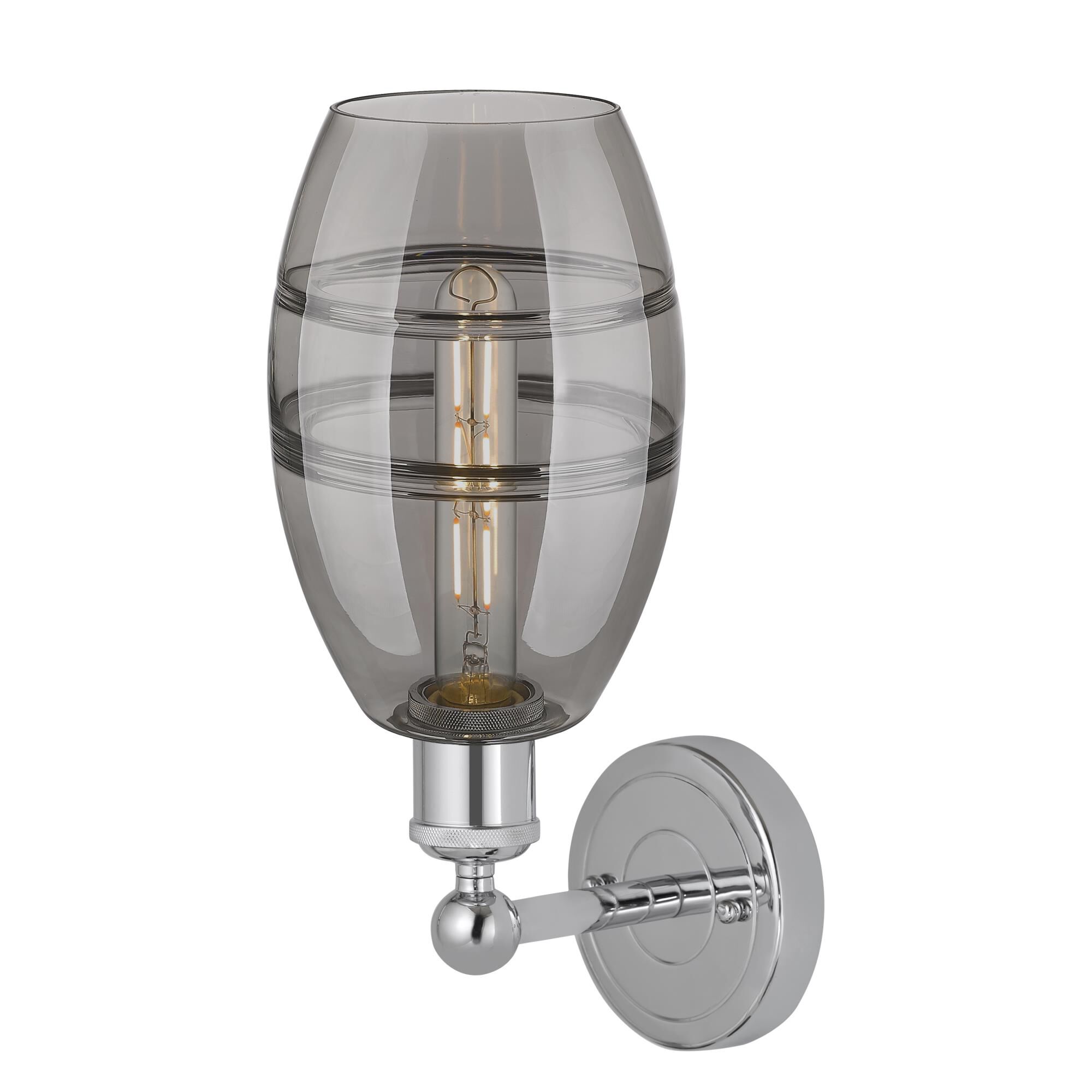 Shown in Polished Chrome finish and Light Smoke glass