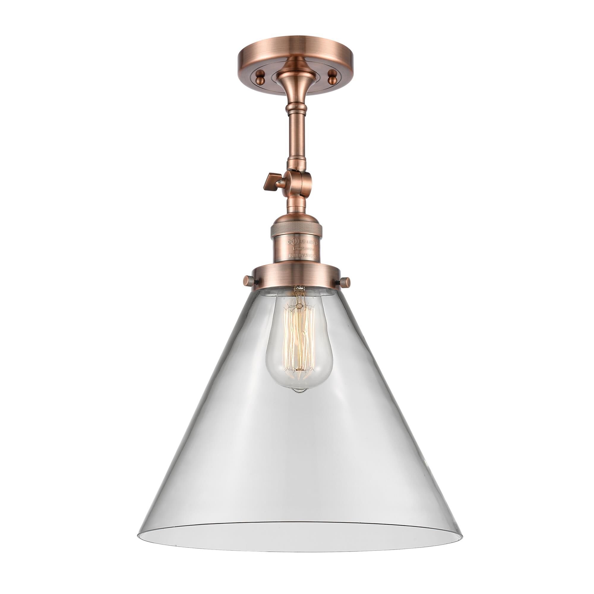 Bruno Marashlian Cone 12 Inch 1 Light Semi Flush Mount by Innovations Lighting