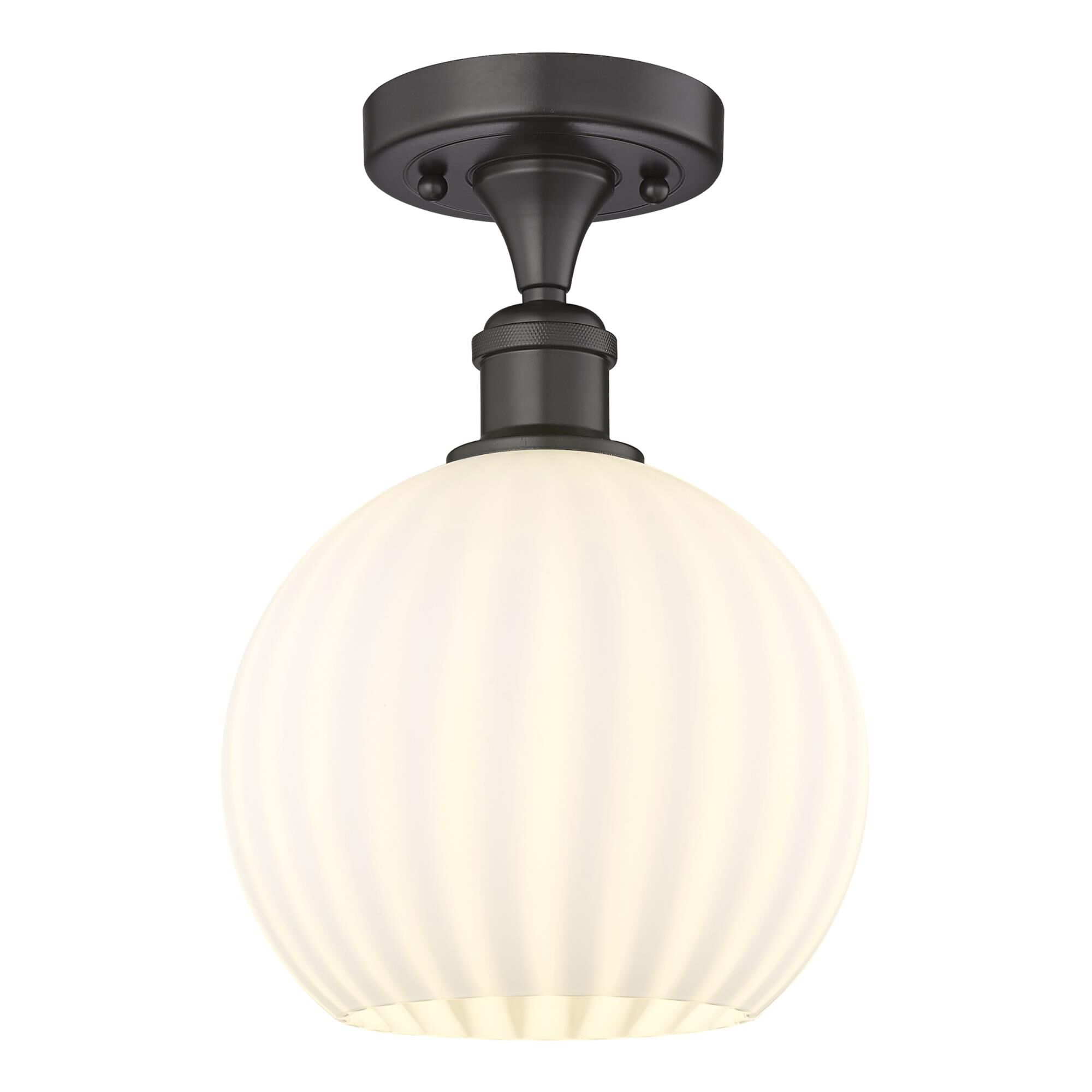 Bruno Marashlian White Venetian 8 Inch Semi Flush Mount by Innovations Lighting