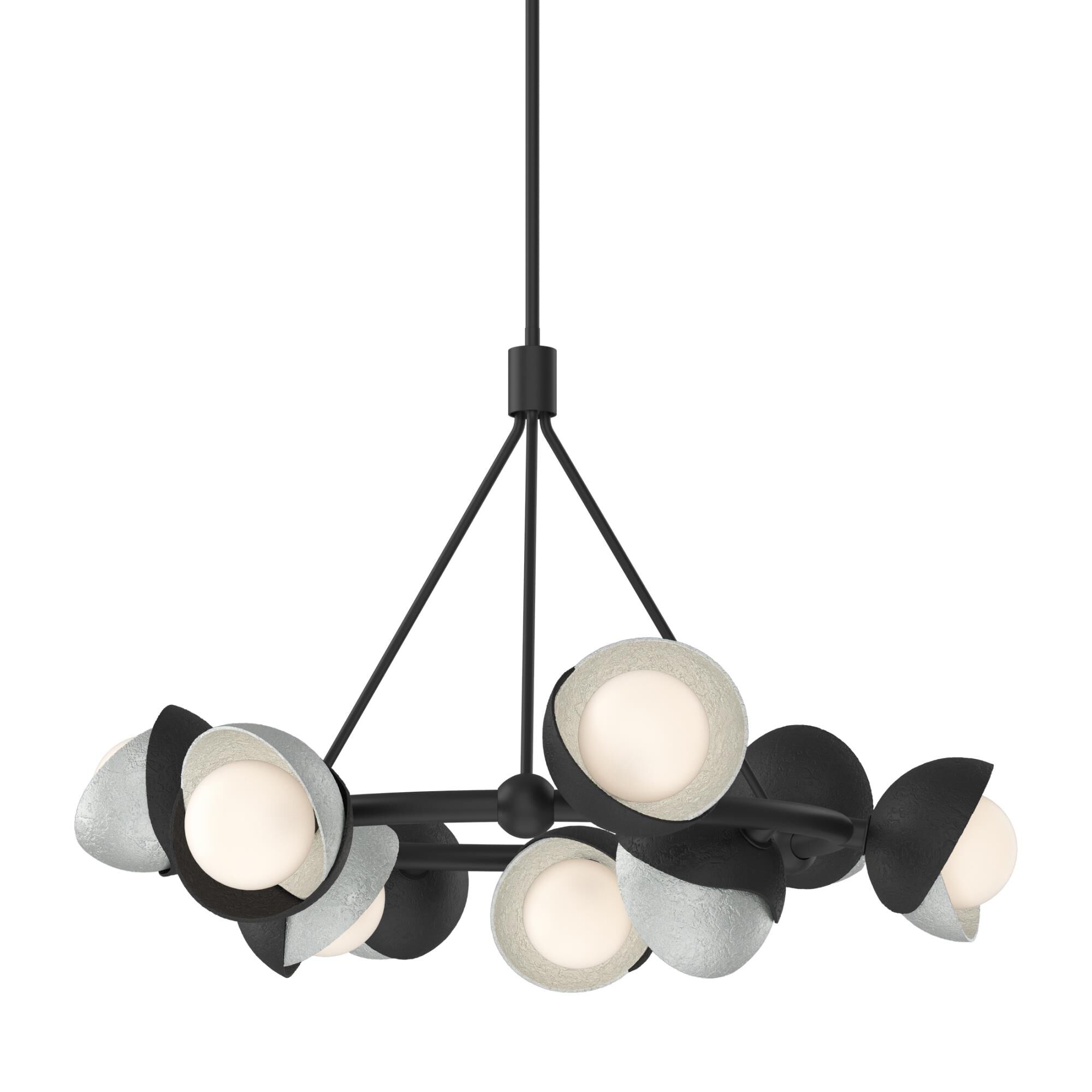 Shown in Black finish and Opal glass and Opal Glass shade