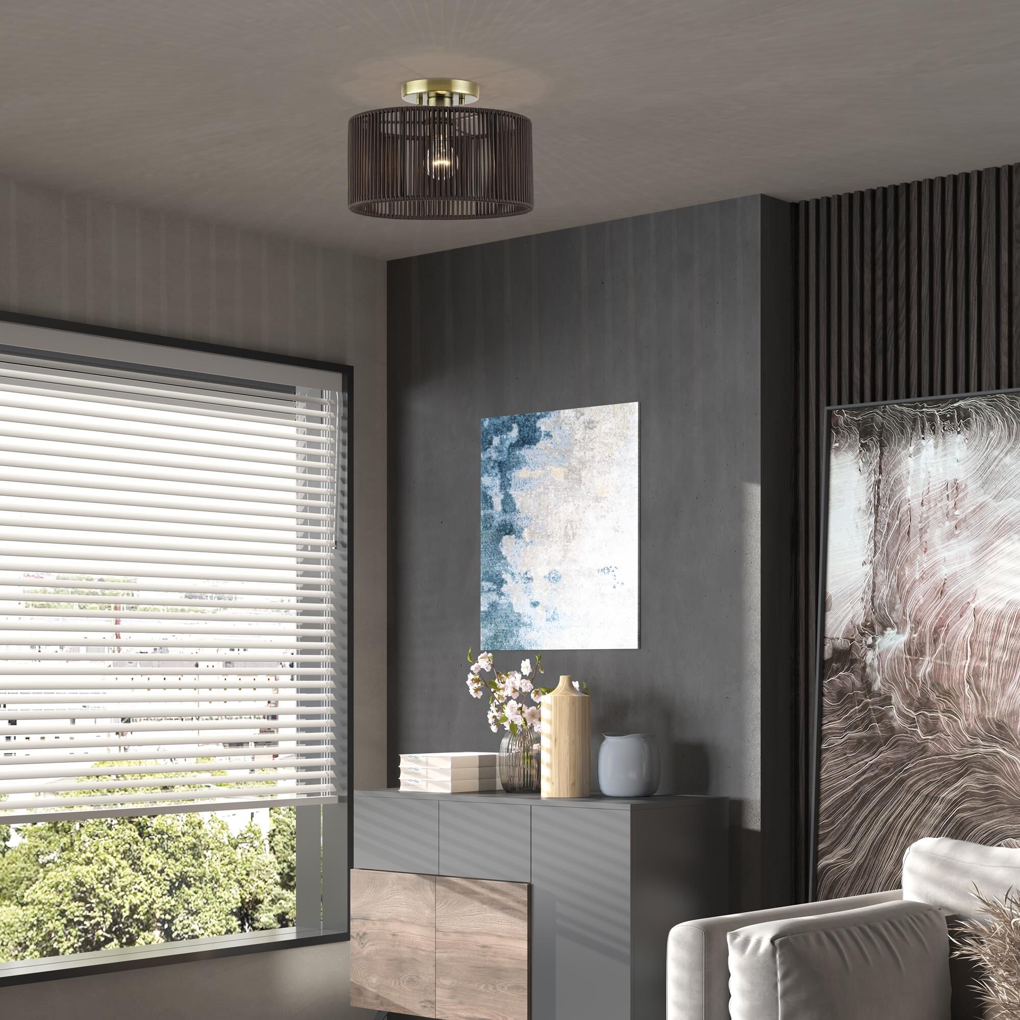 Acordia 12 Inch Semi Flush Mount by Livex Lighting