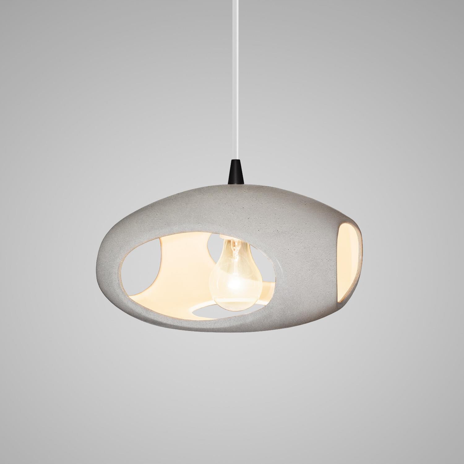 Shown in Matte Black finish and Concrete Ceramic shade