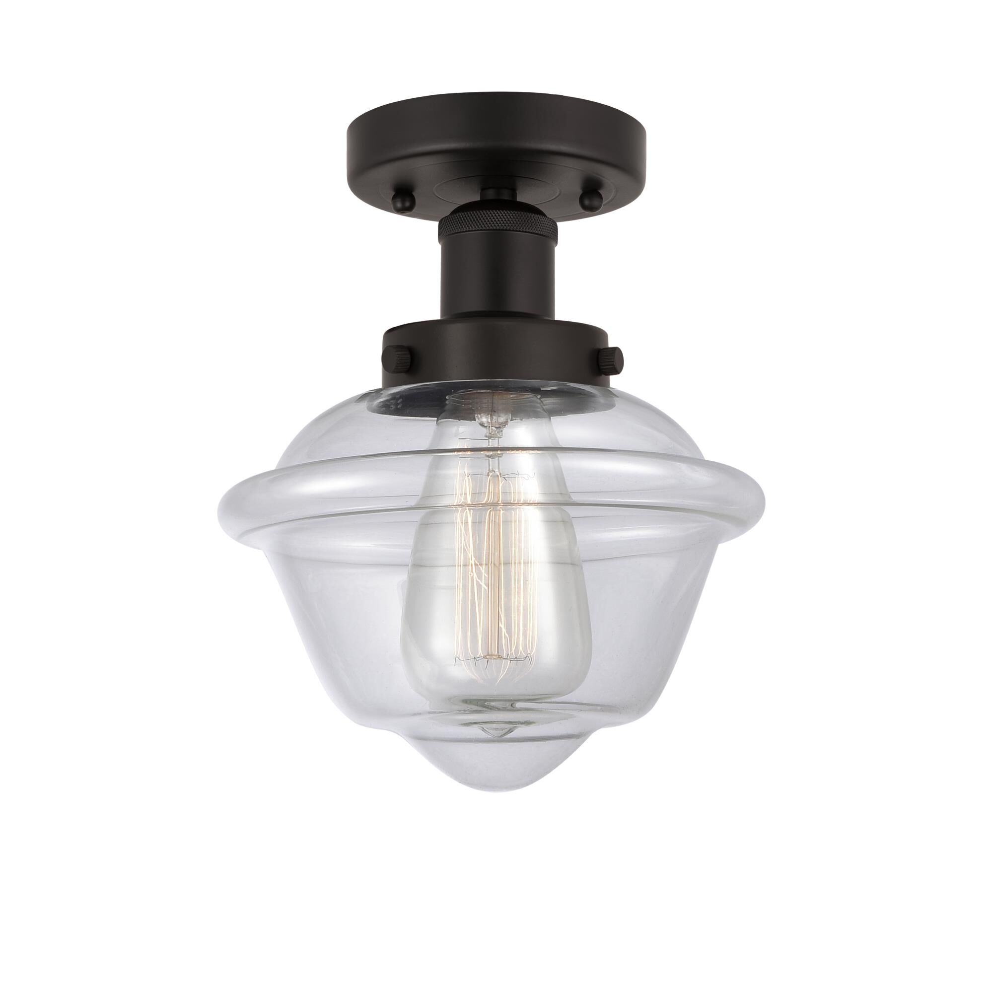 Shown in Oil Rubbed Bronze, Clear finish and Clear glass and Clear Glass shade