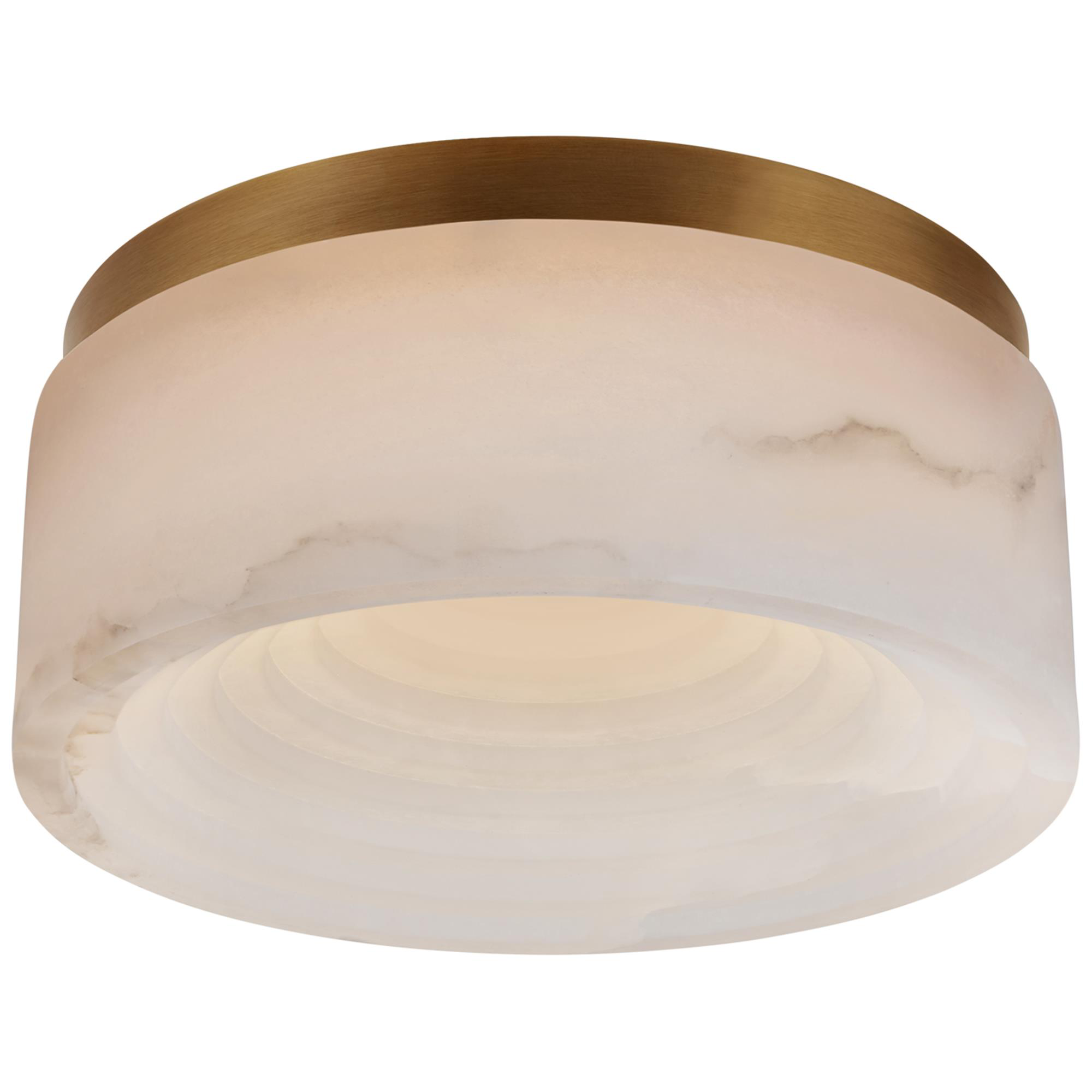 Shown in Antique-Burnished Brass finish and Alabaster shade