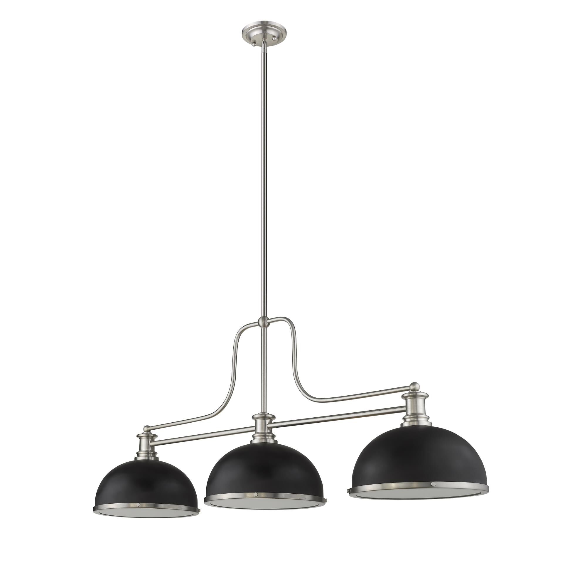 Shown in Brushed Nickel finish and Metal + glass and Metal + Glass shade