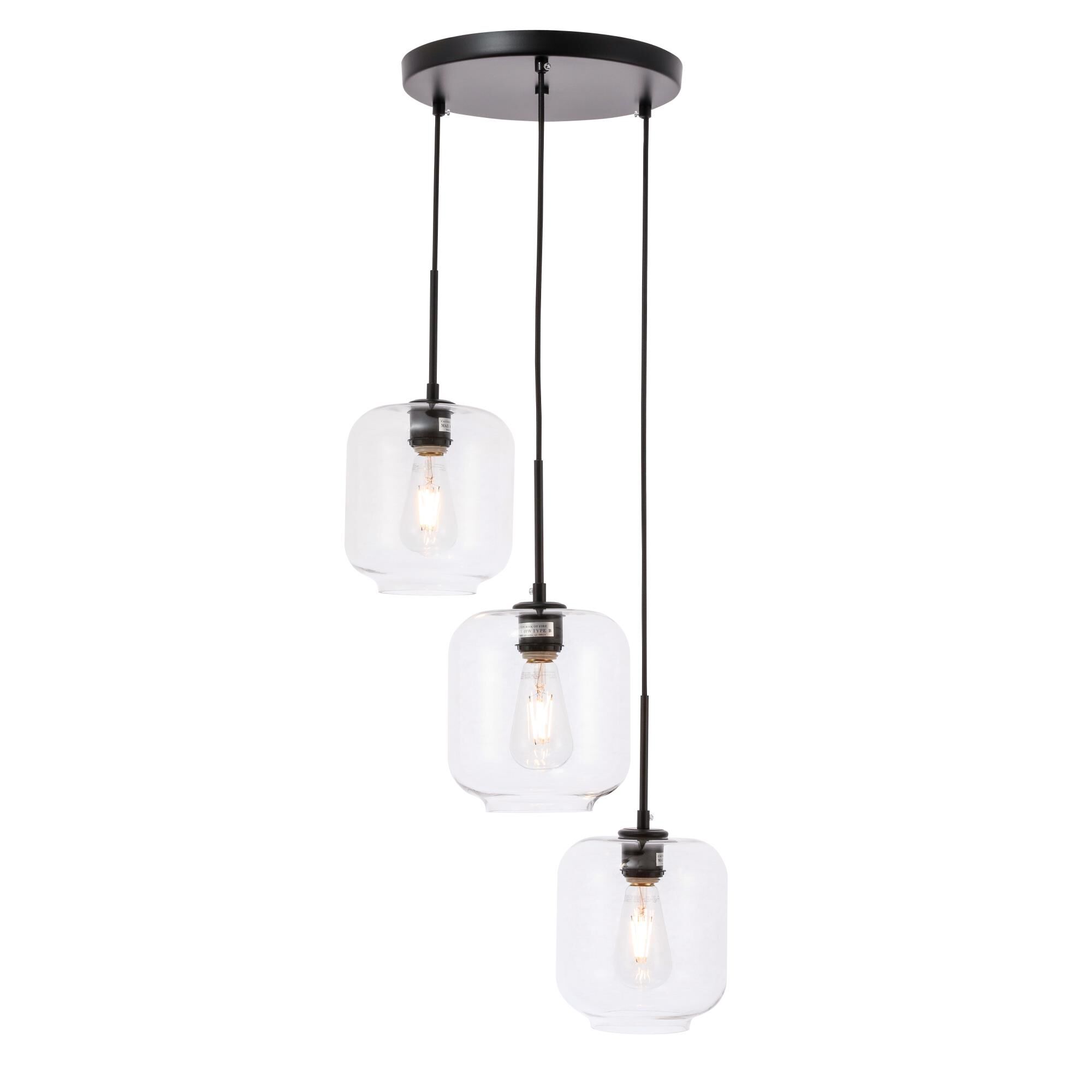 Collier 17 Inch 3 Light Multi Light Pendant by Elegant Lighting