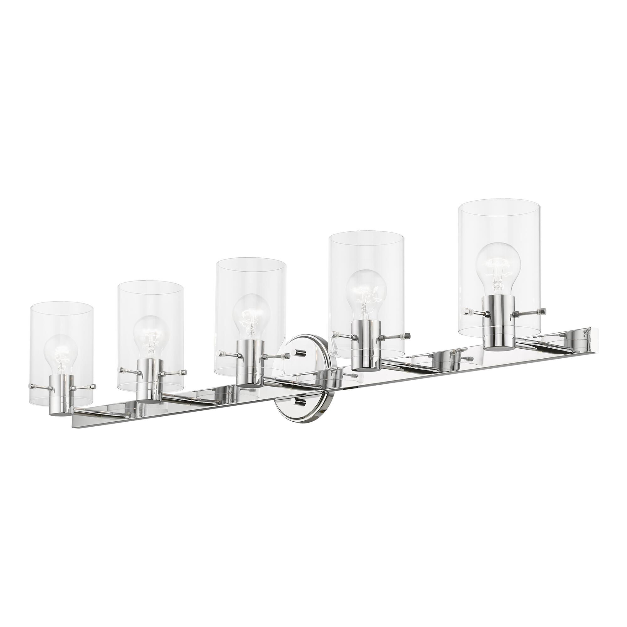 Shown in Polished Chrome finish and Clear glass