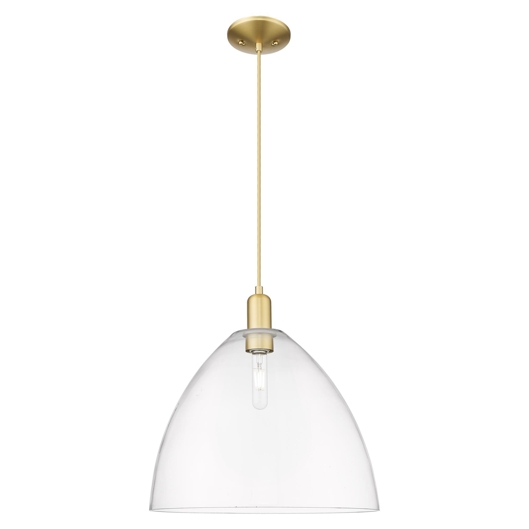 Shown in Satin Gold finish and Clear glass