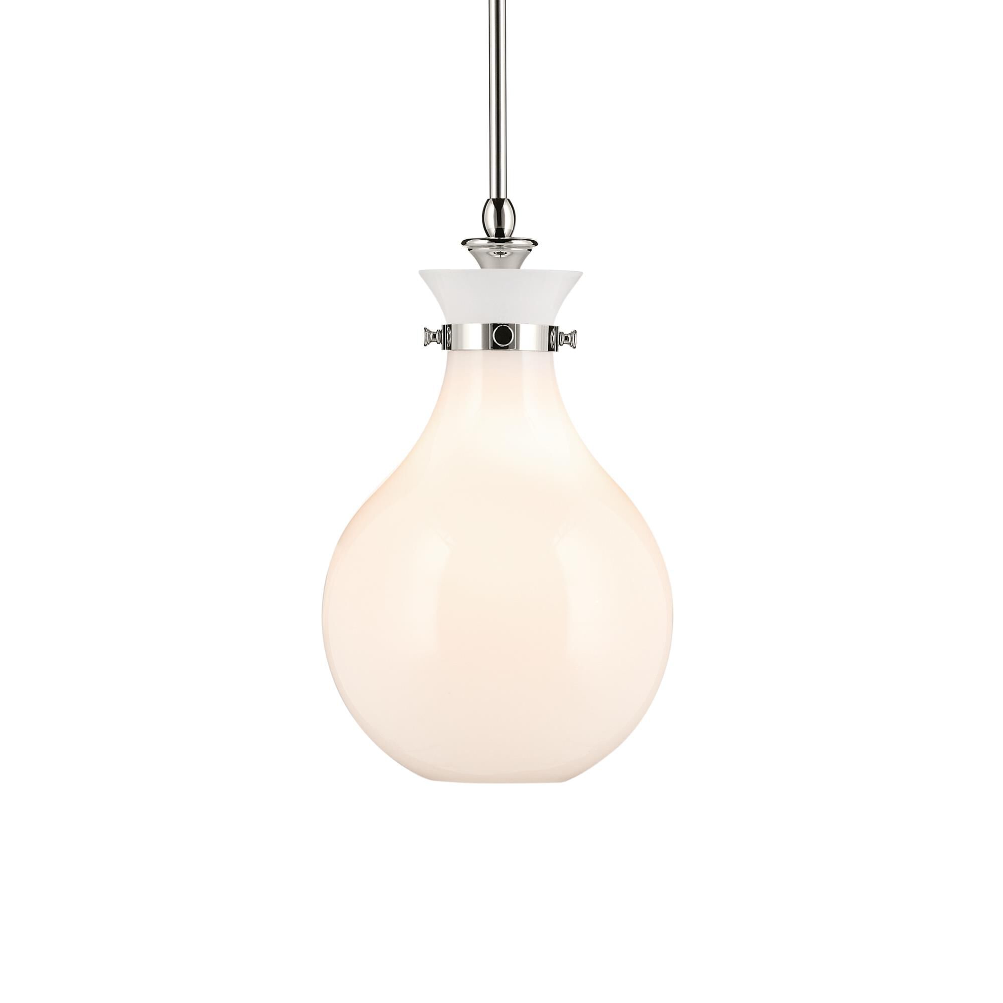 Shown in Polished Nickel finish and Opal glass