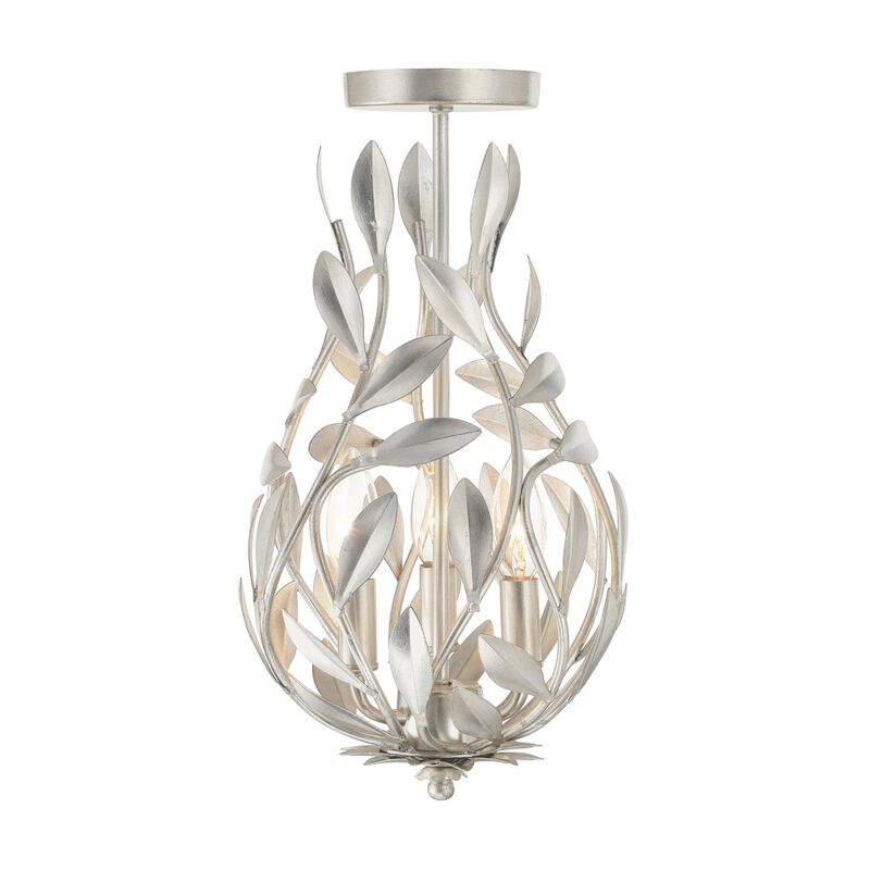 Broche 9 Inch 3 Light Semi Flush Mount by Crystorama