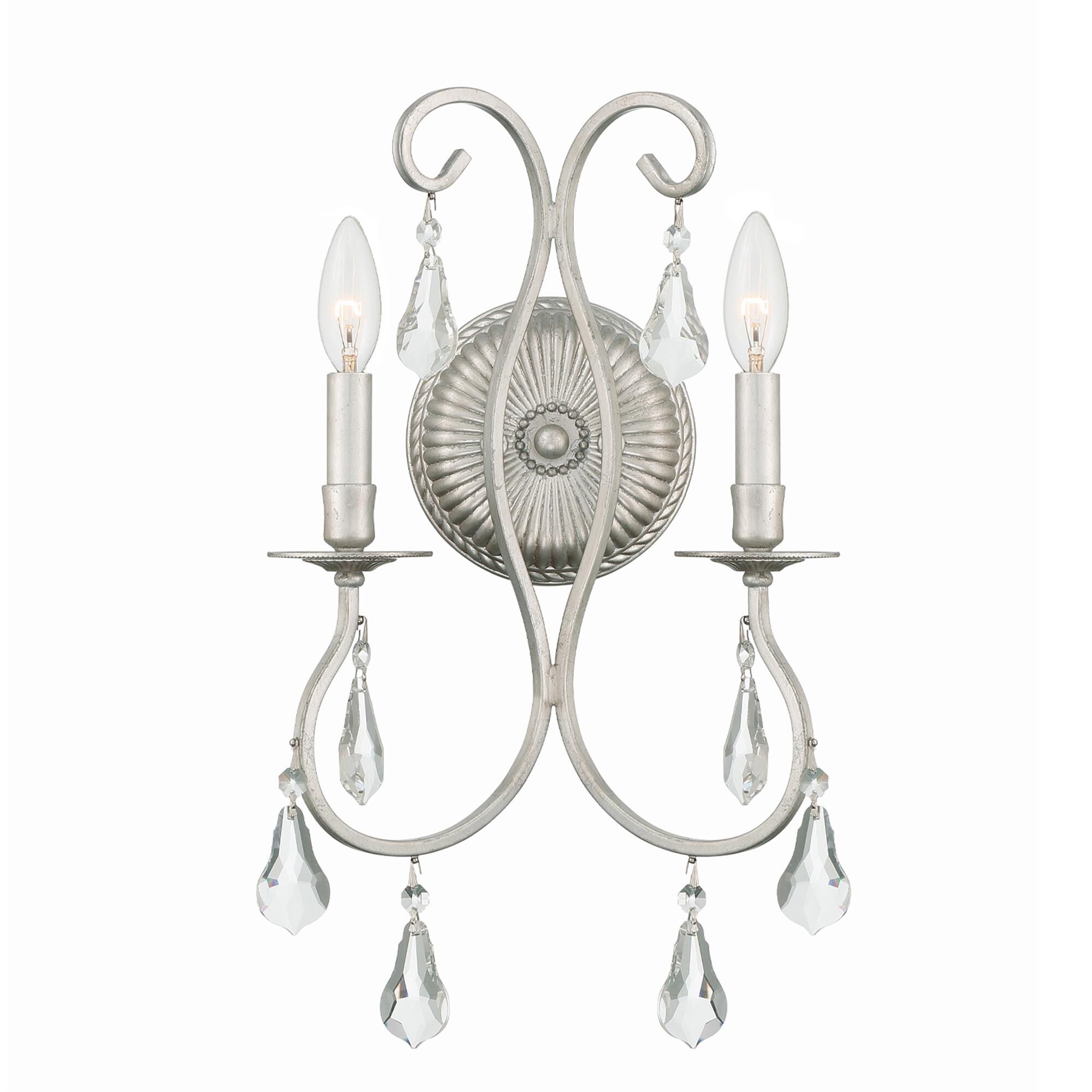 Shown in Olde Silver finish and Clear Hand Cut crystal