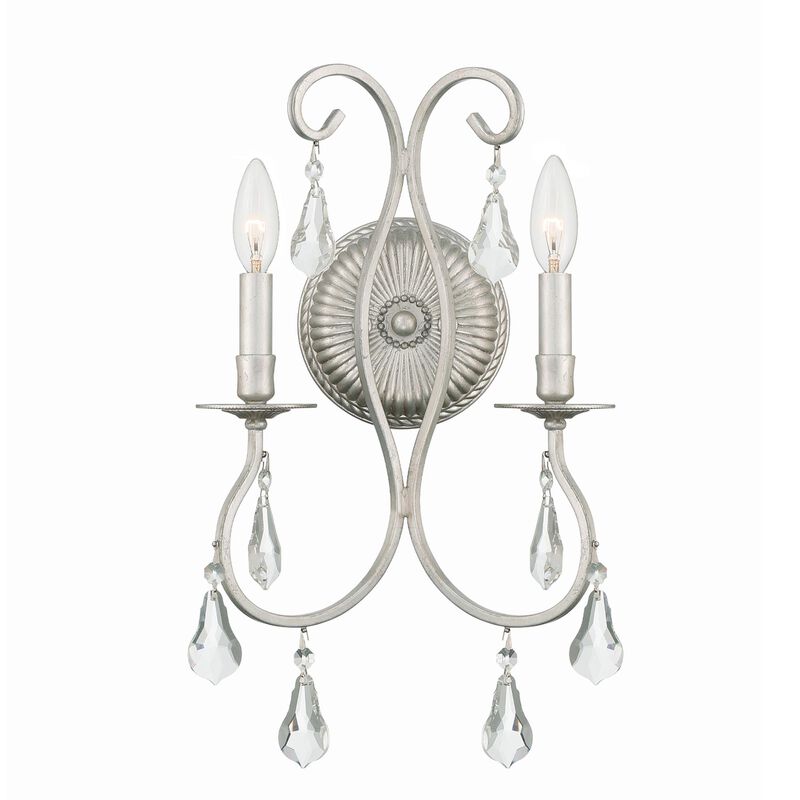 Ashton Medium 2 Light Wall Sconce by Crystorama