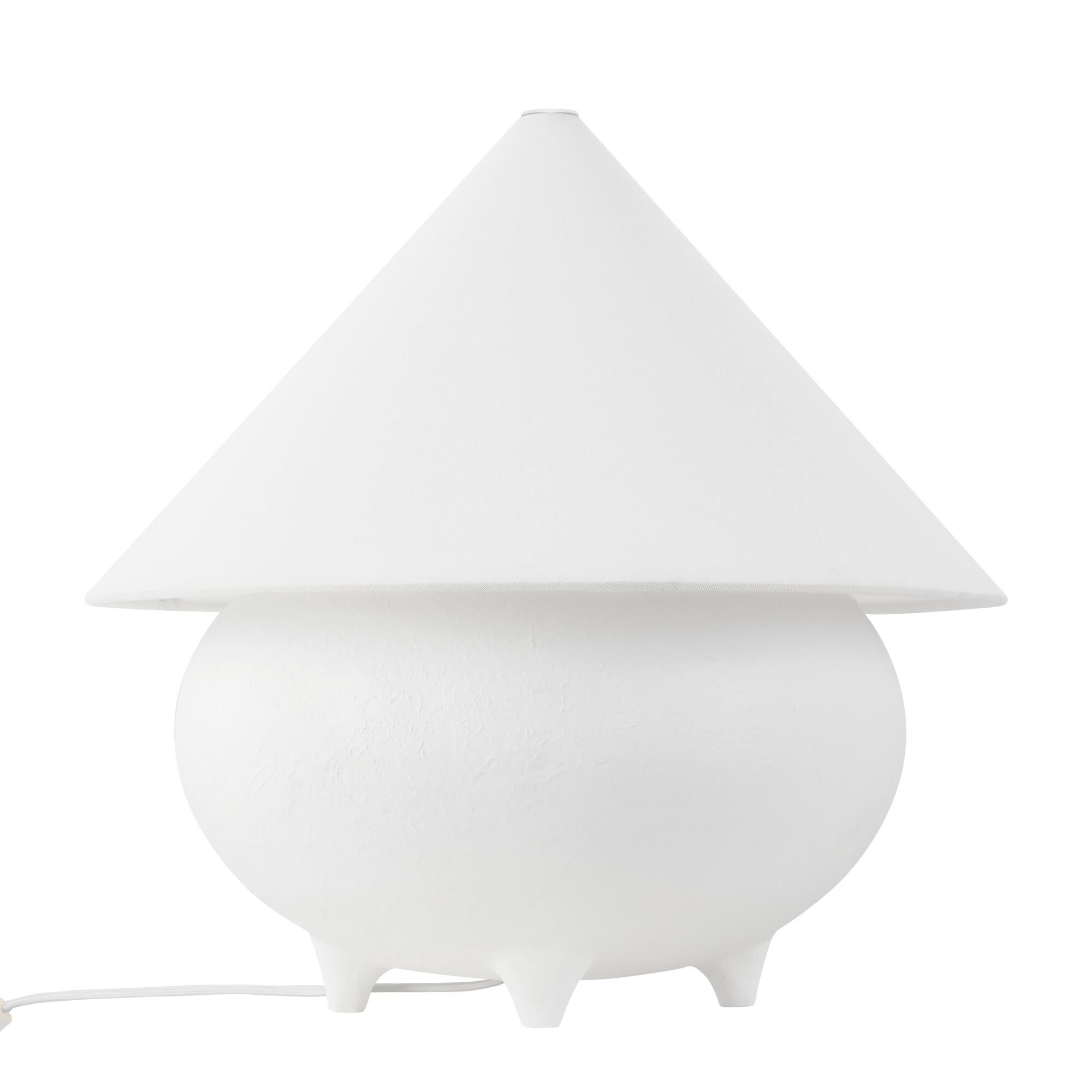 Shown in Antique White finish and White Linen shade