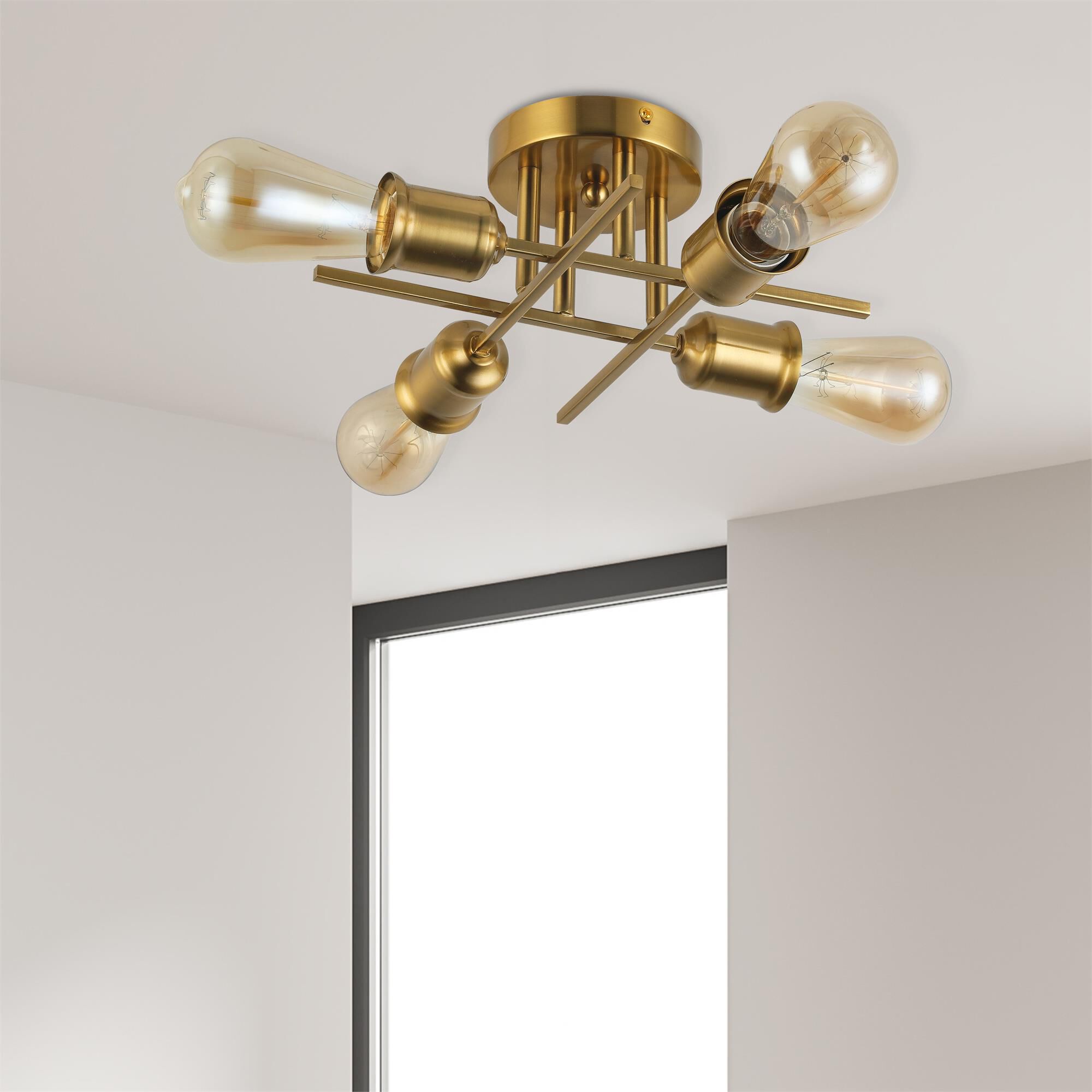Nebraska 18 Inch 4 Light Semi Flush Mount by Dainolite