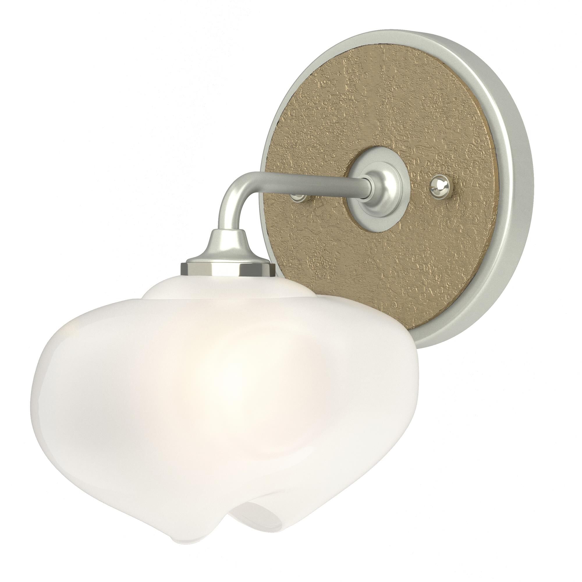 Shown in Vintage Platinum finish and Frosted glass and Modern Brass (86) accent