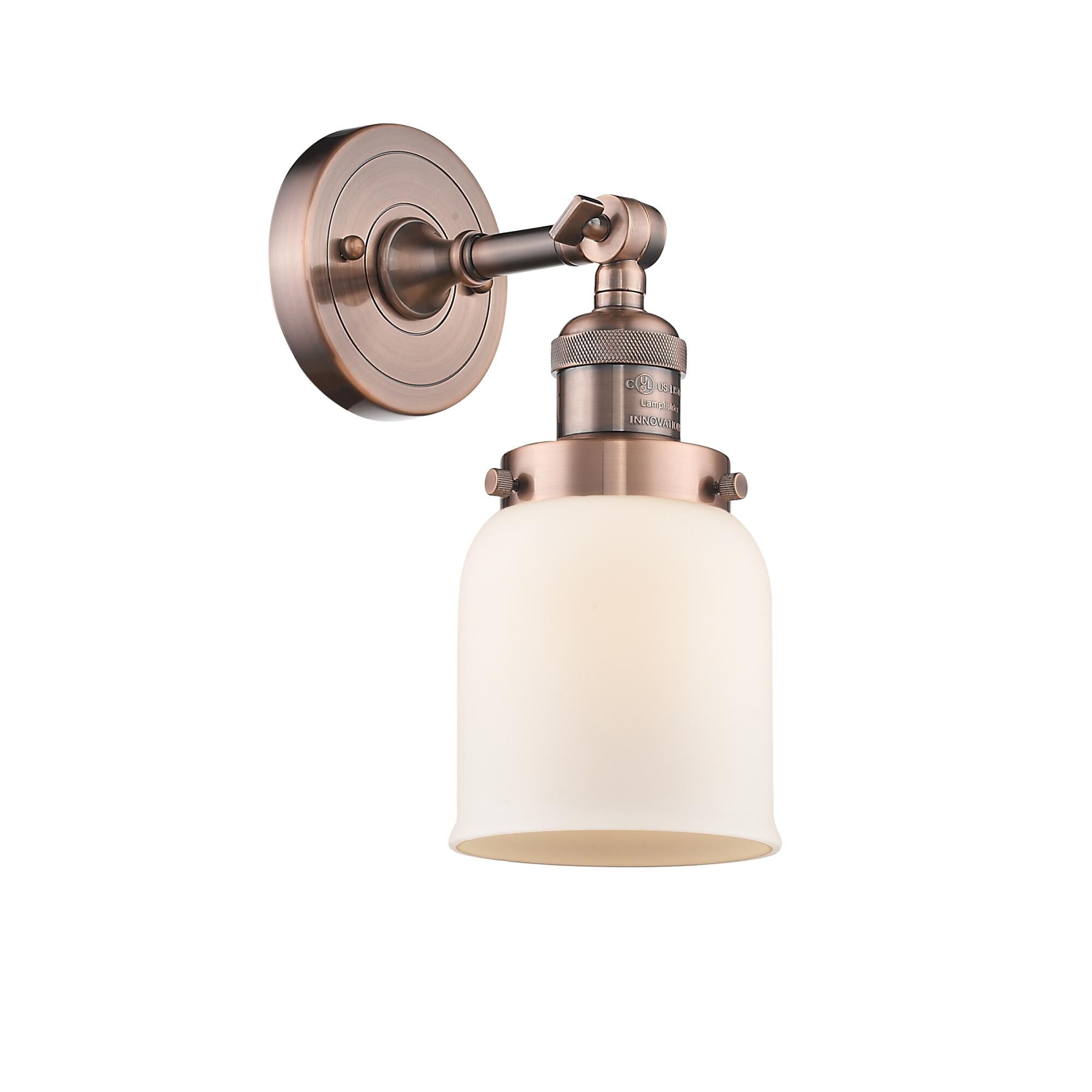 Shown in Antique Copper finish and Matte White Cased glass