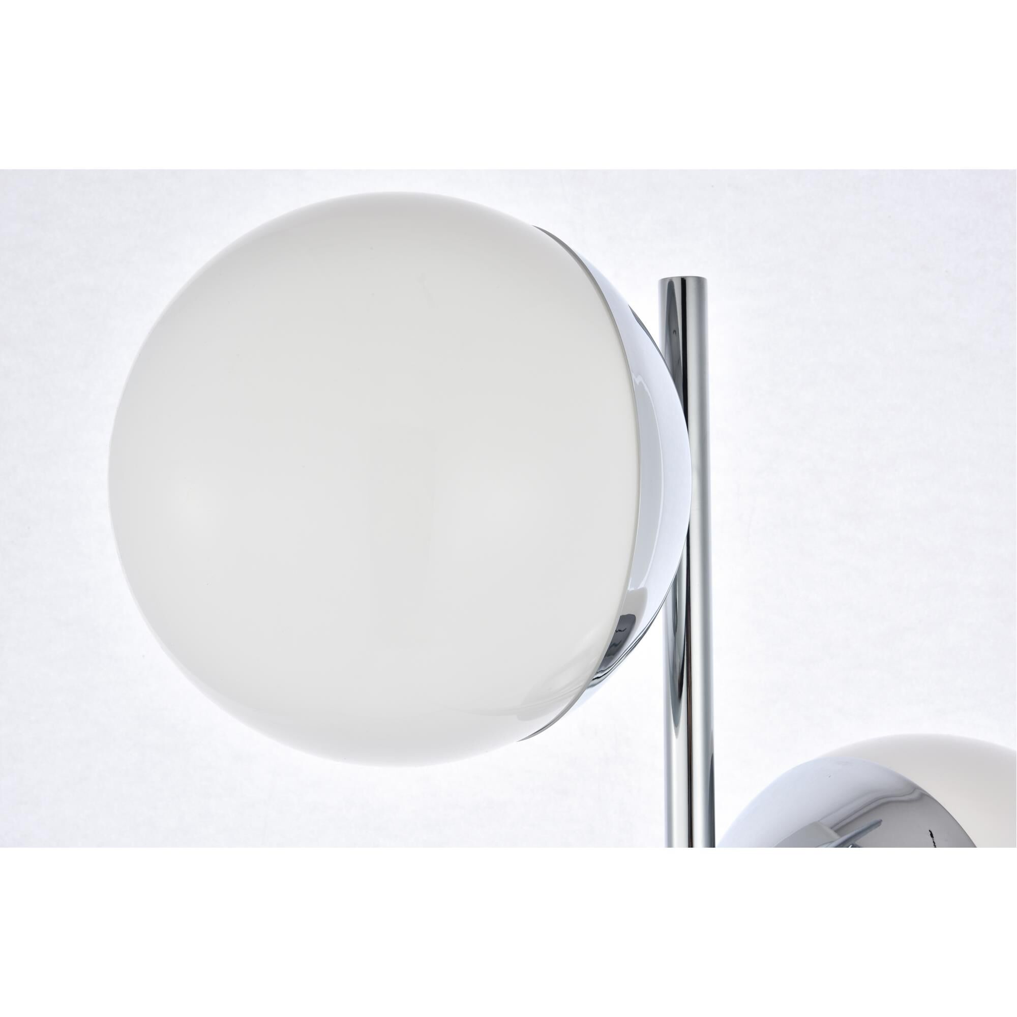 Shown in Chrome finish and Frosted White  glass