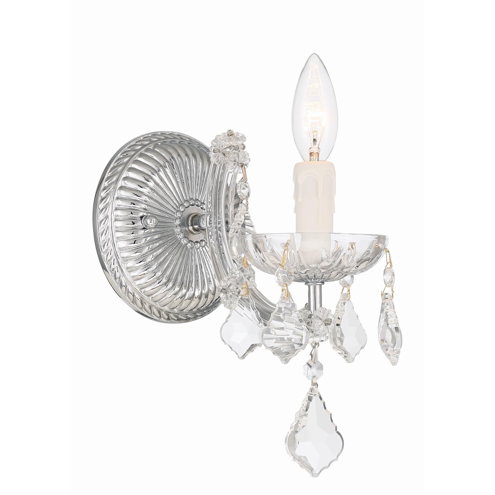 Shown in Polished Chrome finish and Clear Hand Cut crystal