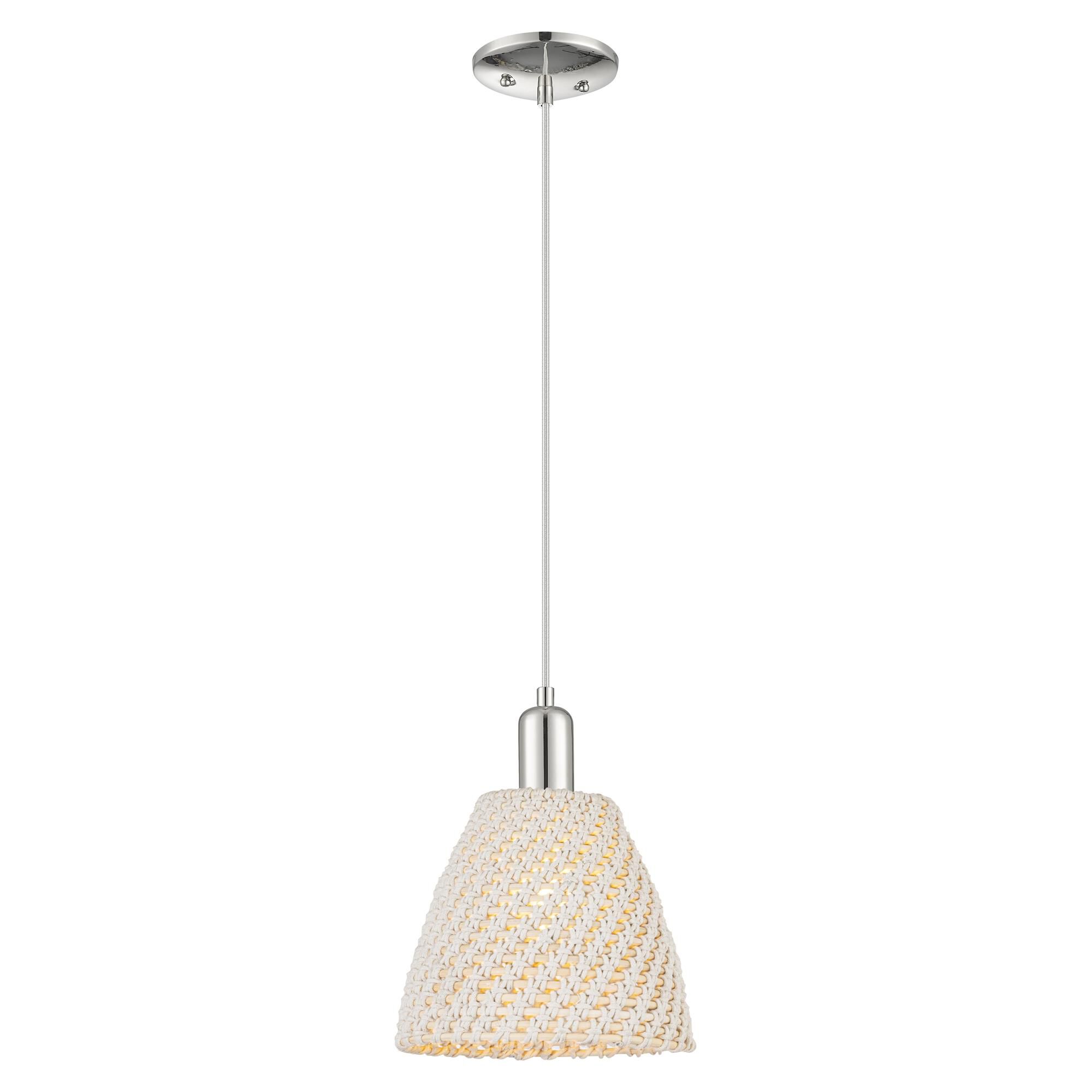 Shown in Polished Nickel finish and Natural shade