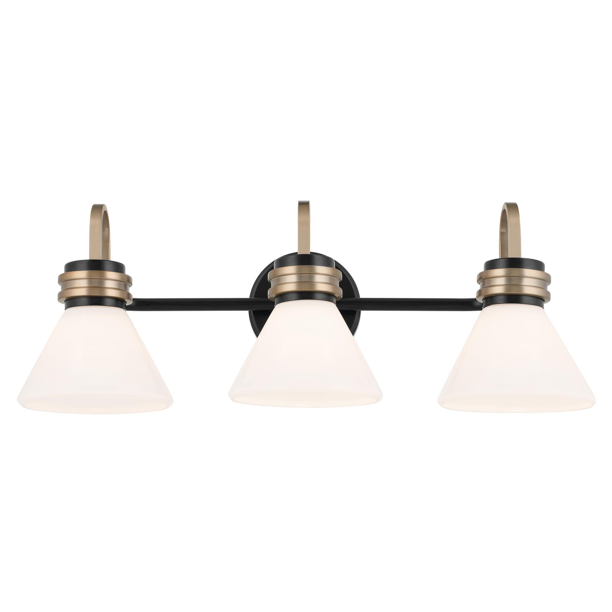 Shown in Black finish and Opal glass