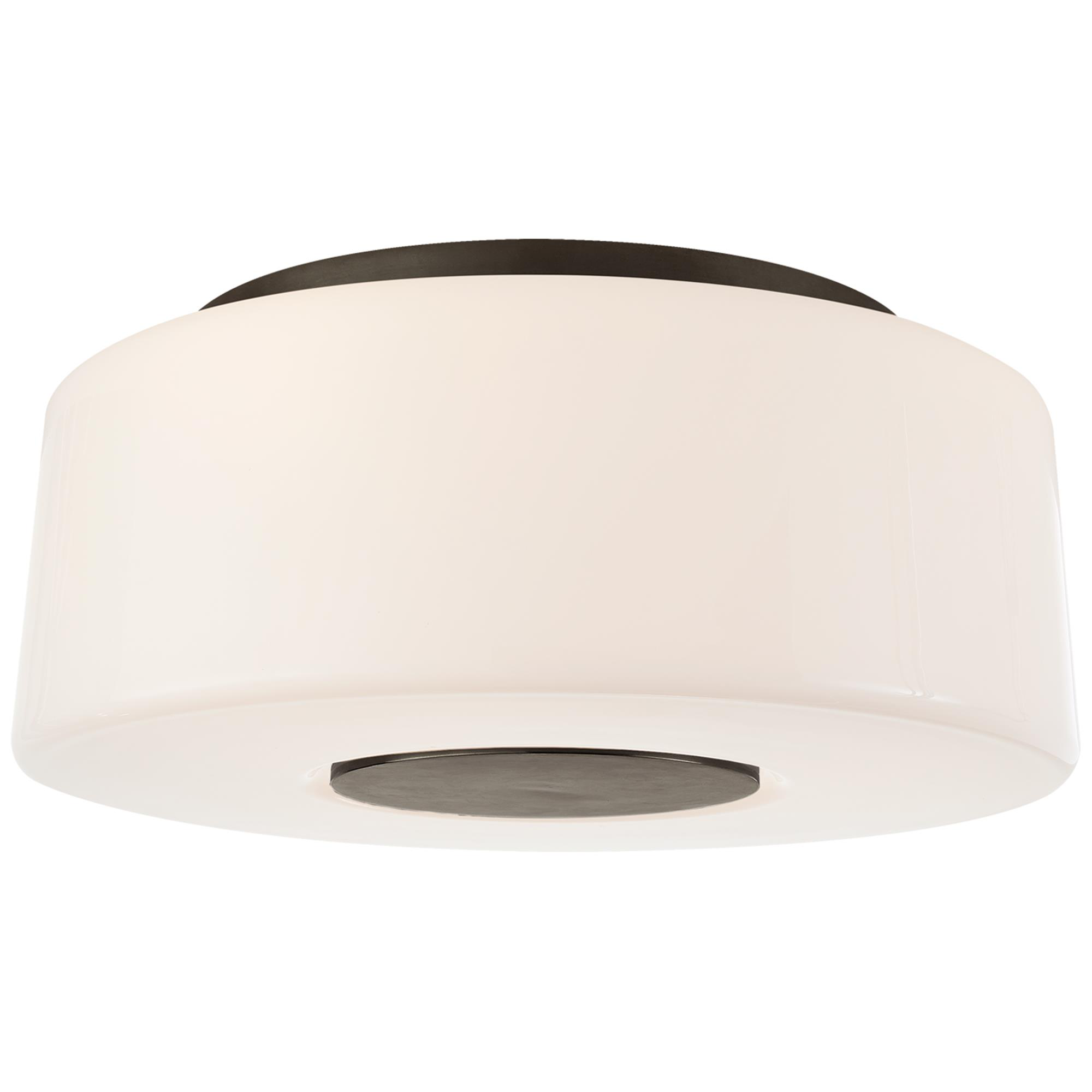 Shown in Bronze finish and White glass