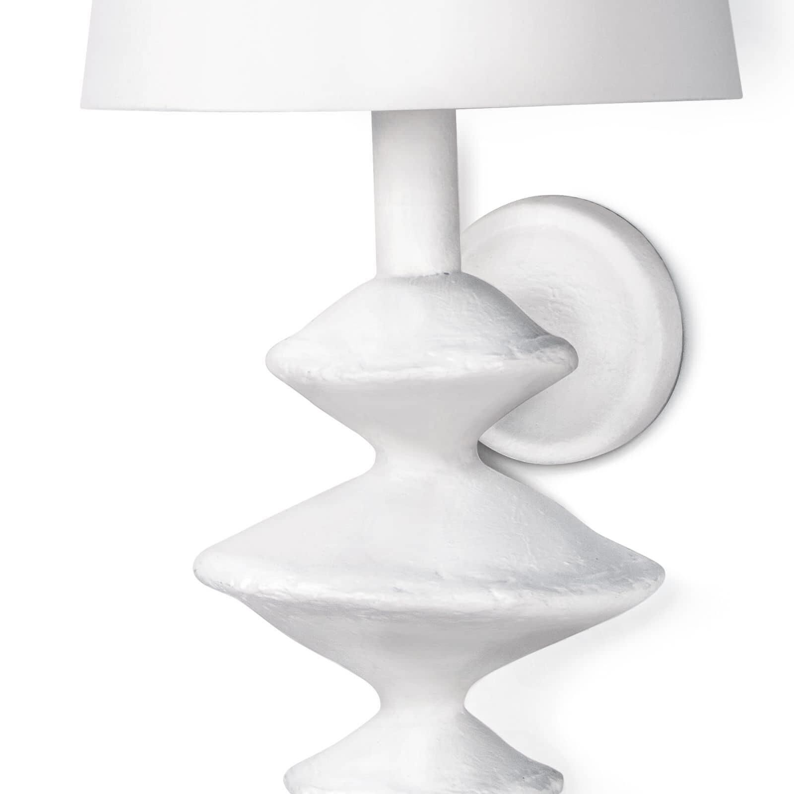 Shown in White finish and Linen shade