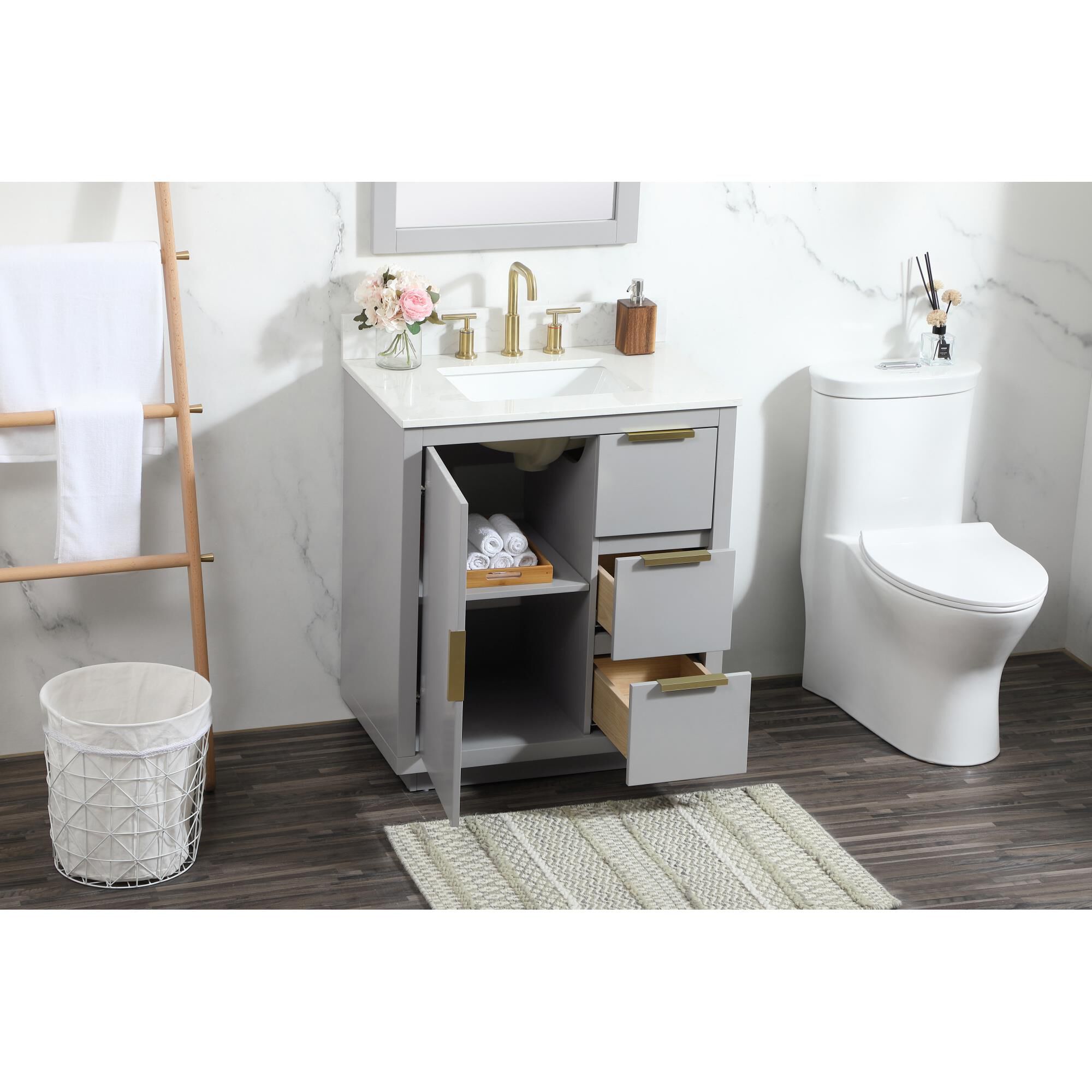 Shown in Grey finish